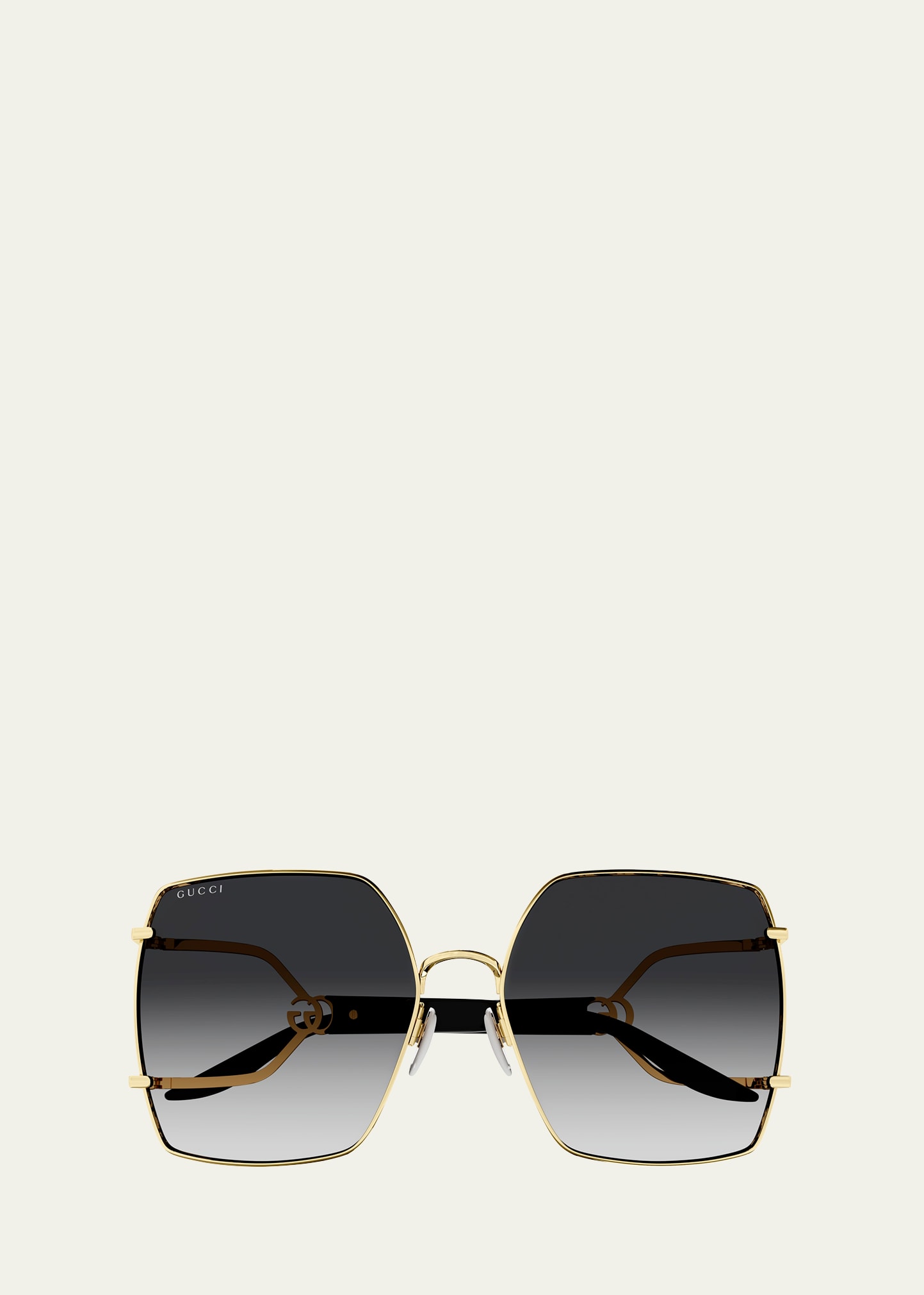 Shop Gucci Gg Logo Metal Butterfly Sunglasses In Shiny Endura Gold
