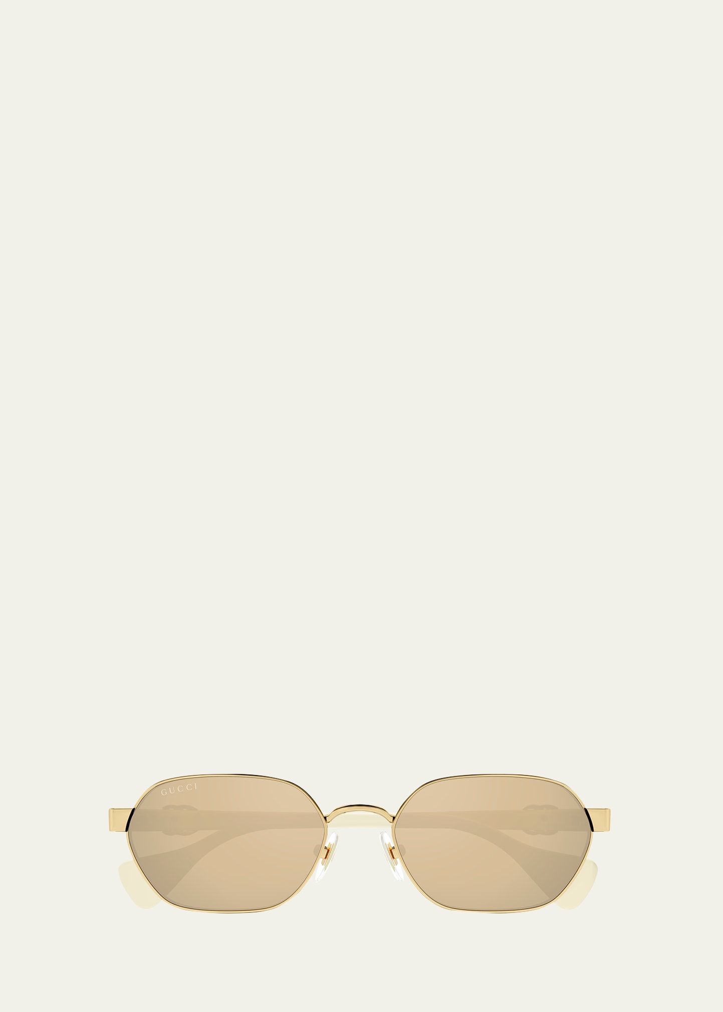 Gucci Running Mini Rectangular Sunglasses In Shiny Endura Gold