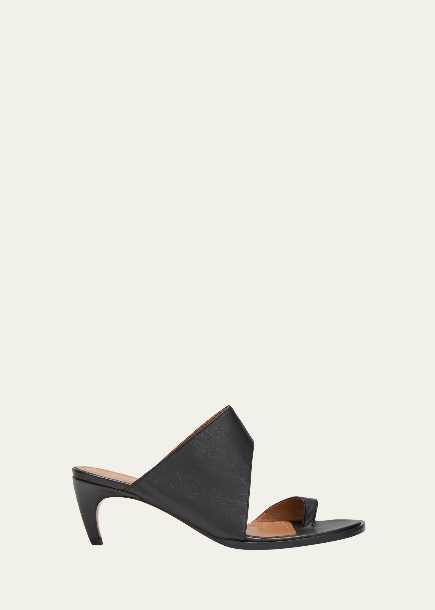 Atp Atelier Trivento Leather Toe-ring Mule Sandals In Black