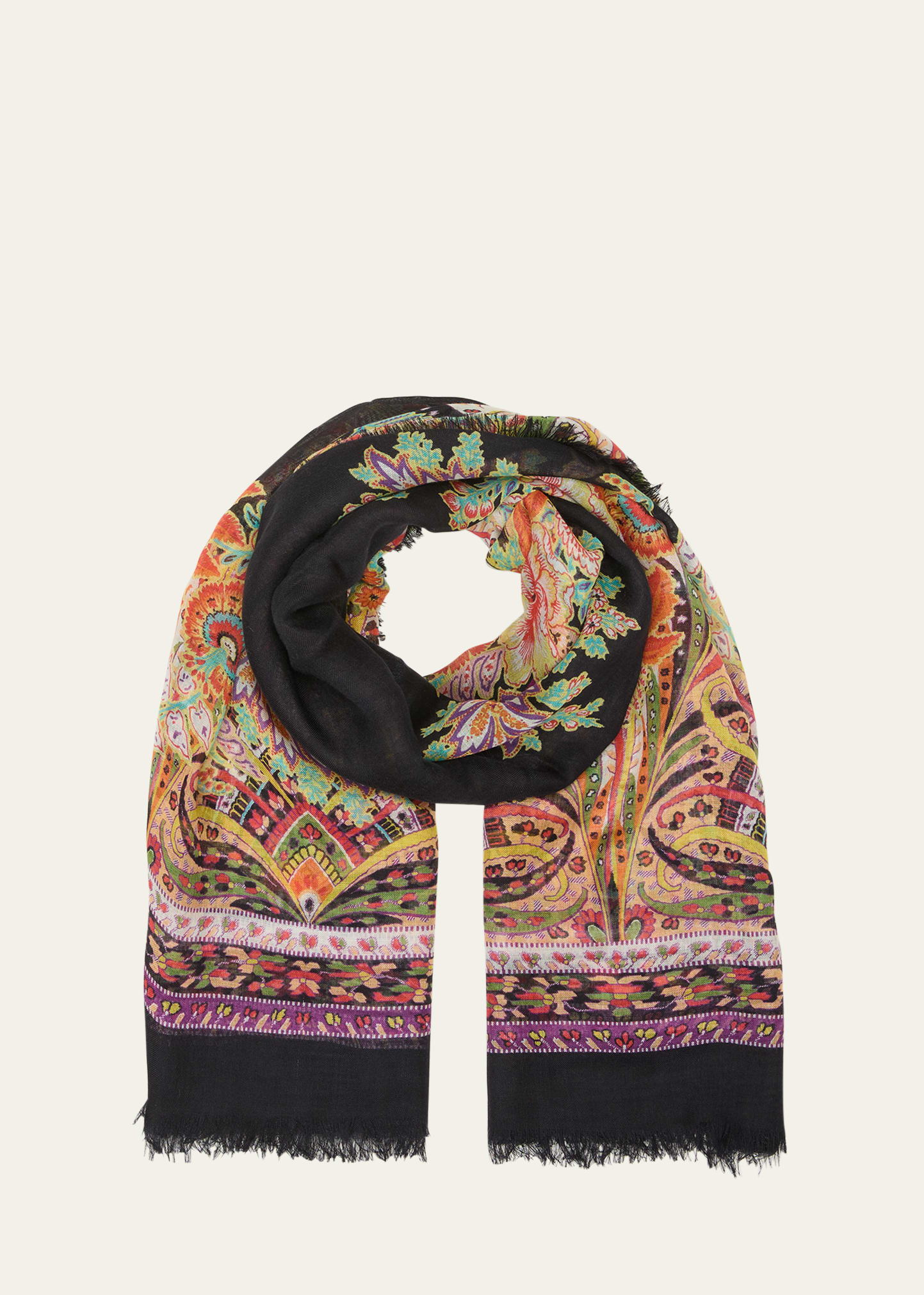 Etro Patterned Modal-silk Scarf In X0810 Stampa Fdo