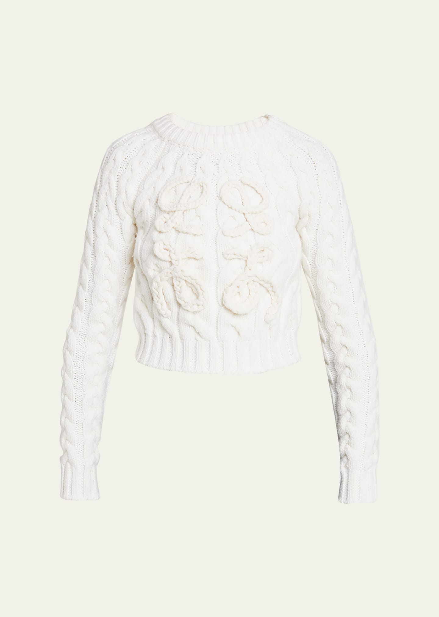 Fisherman Cable-Knit Sweater with Anagram Detail