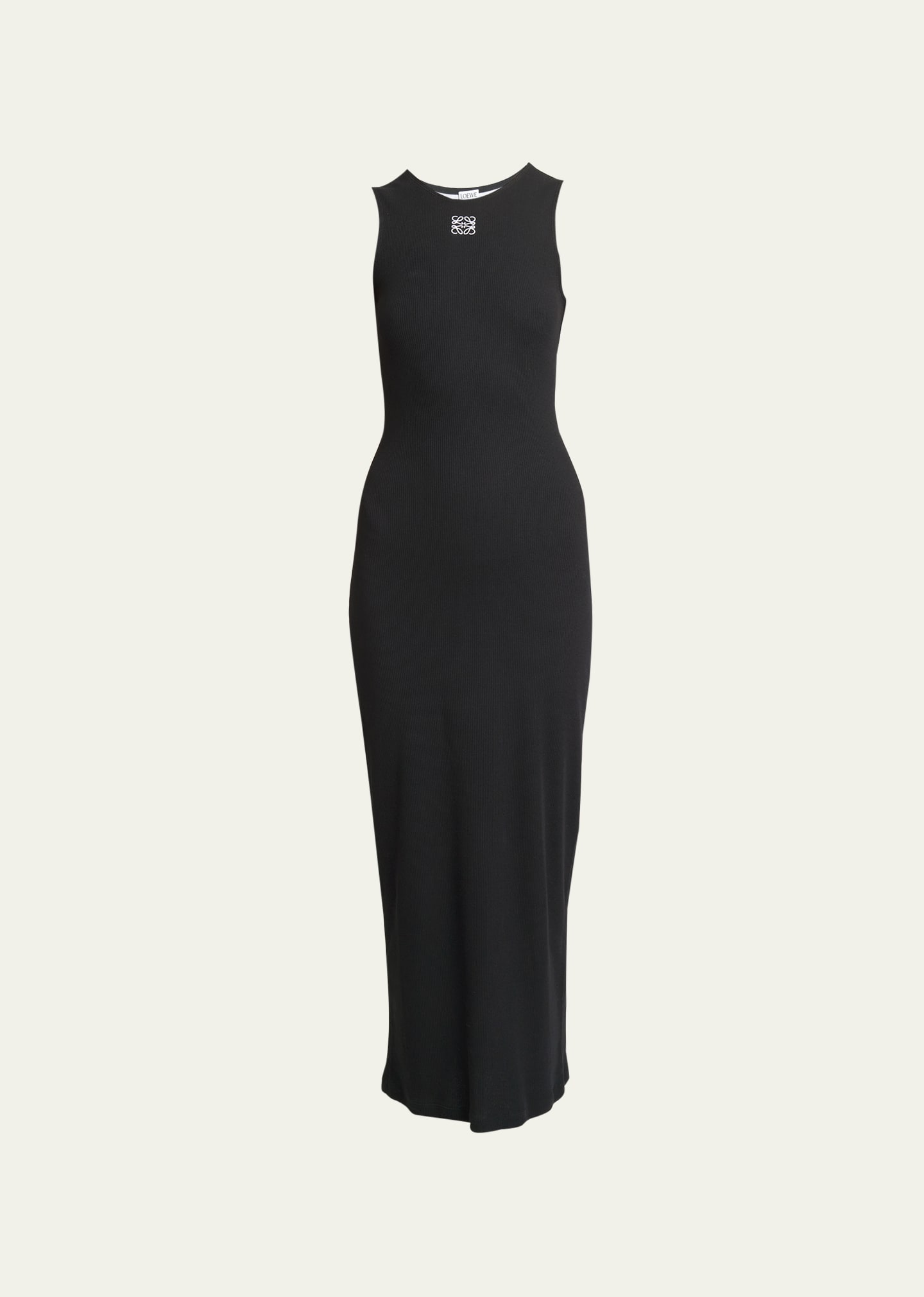 【LOEWE】Anagram embroidered ribbed cotton-jersey midi dress Loewe Anagram Embroidered Ribbed Cotton-jersey Midi Dress In