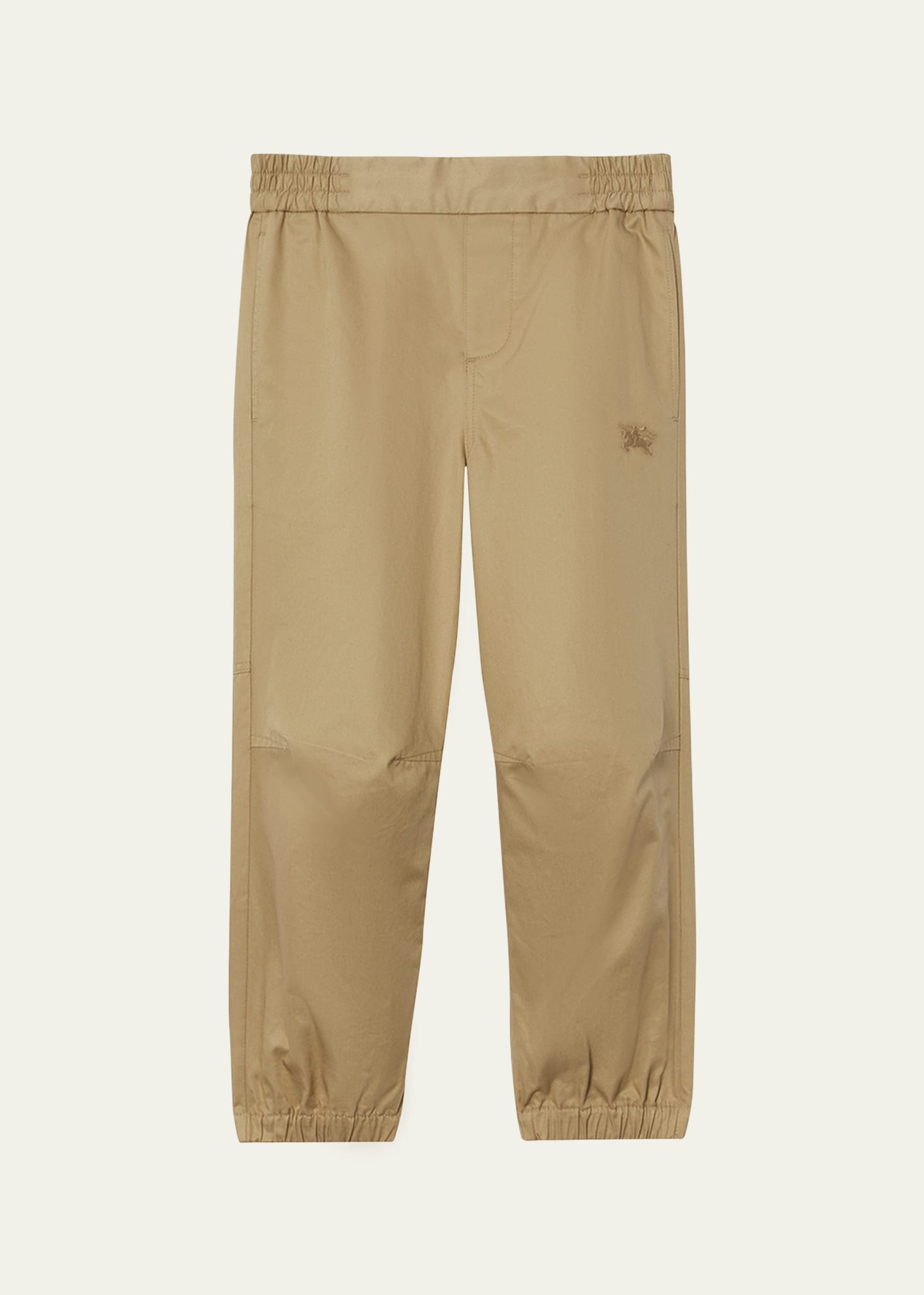 Shop Burberry Boy's Travard Woven Cotton Pull-on Pants In Archive Beige