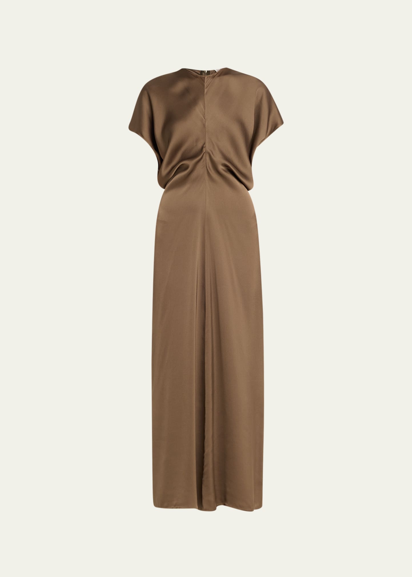 TOTÊME SATIN MAXI DRESS WITH SLOUCH WAIST DETAIL