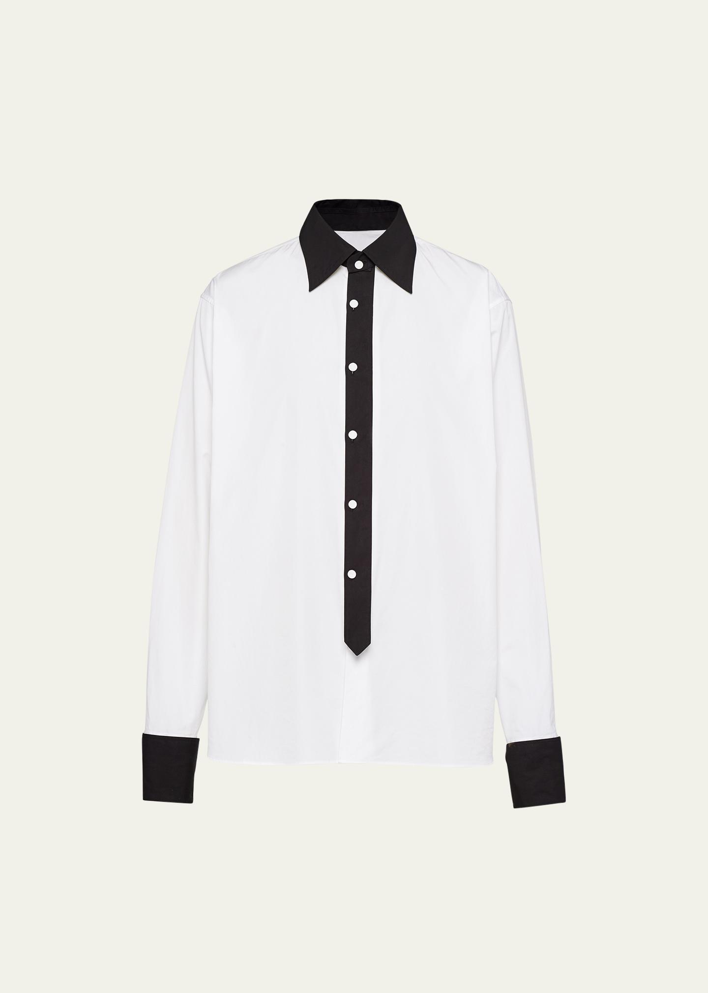 Prada White Poplin Oversize Shirt In White