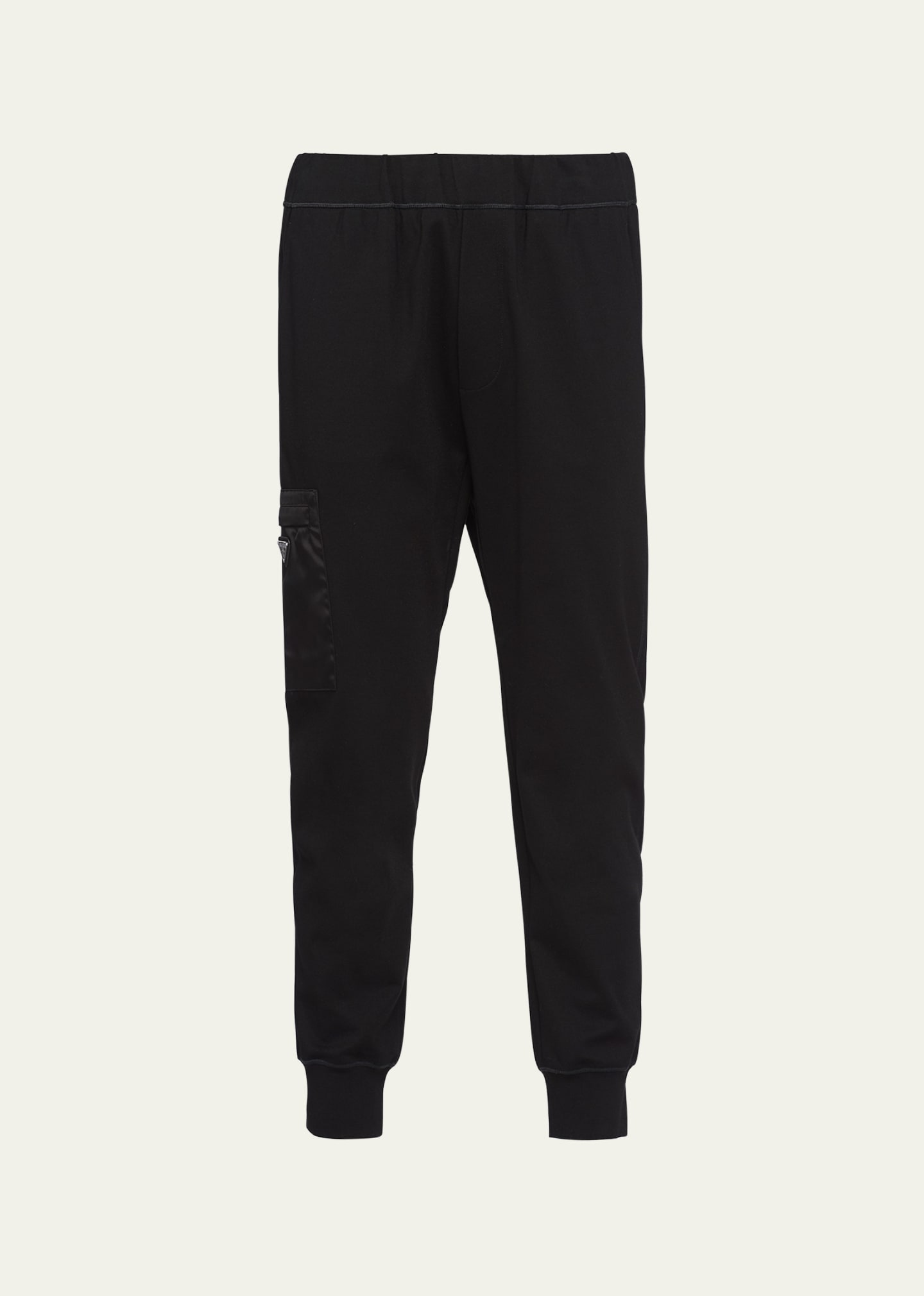 Prada Men's Technical Cotton And Re-nylon Pants In Nero Nero