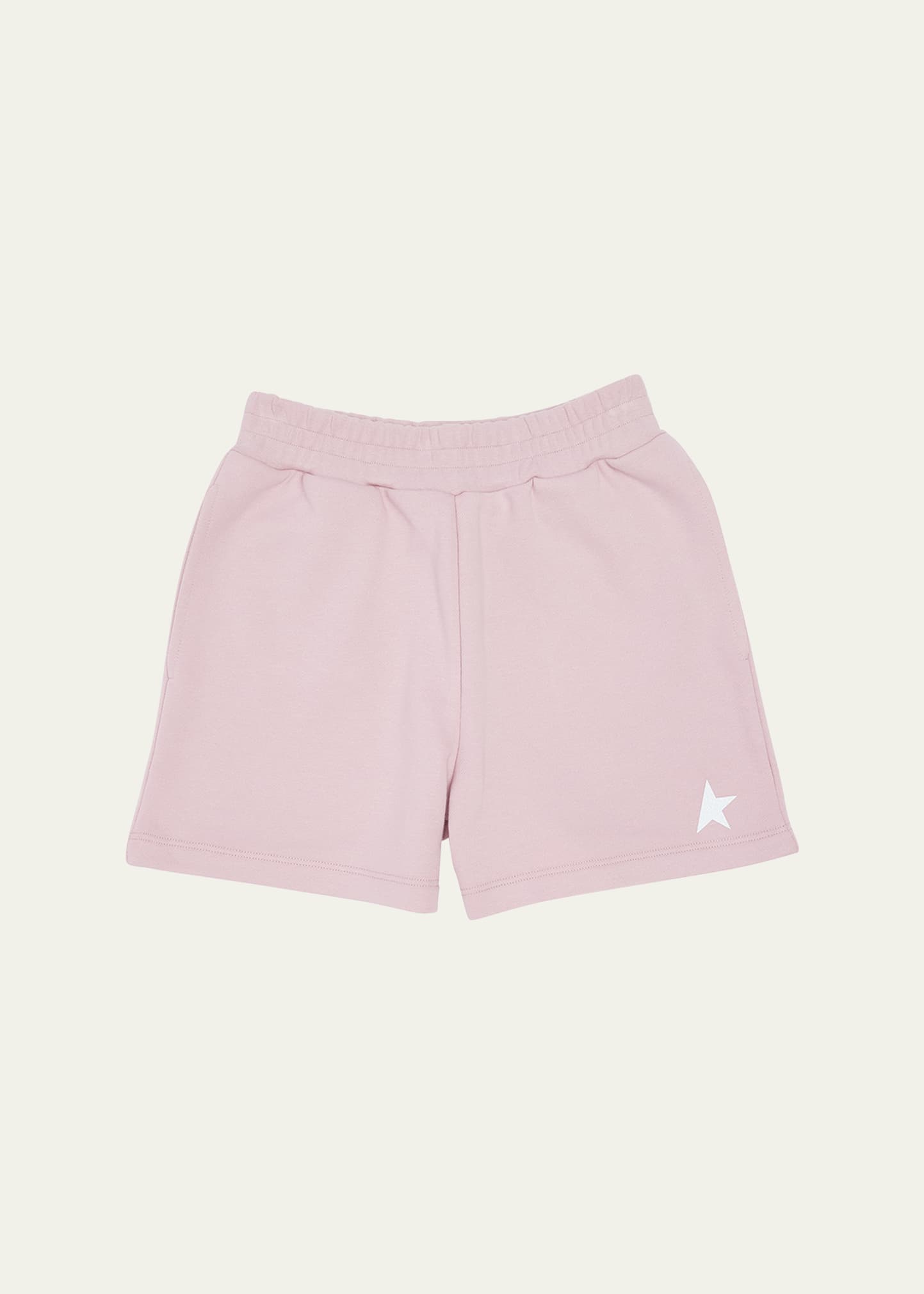 Golden Goose Kids' Girl's Star-printed Fleece Shorts In Pink Lavander