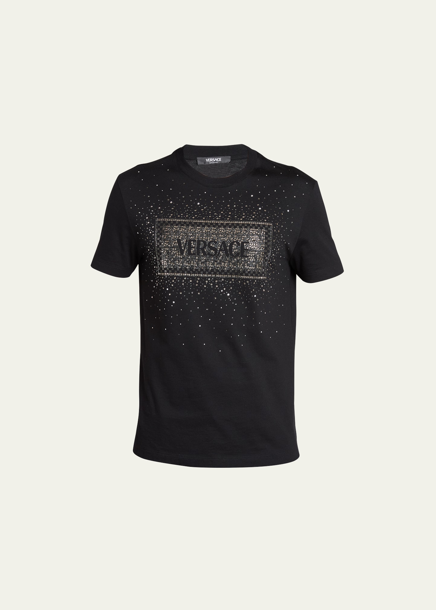 Versace Men's Crystal Box Logo T-shirt In Black