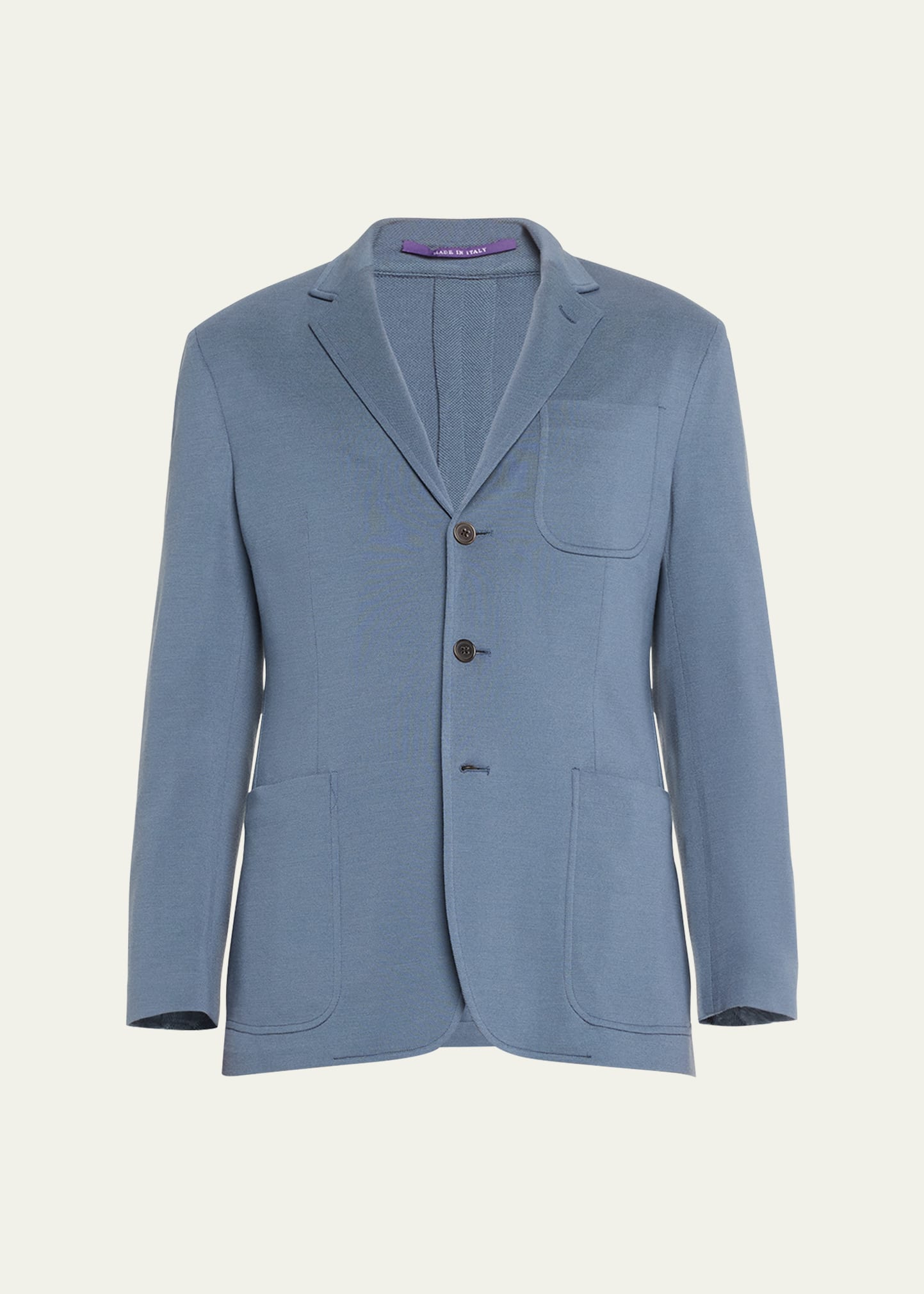 Shop Ralph Lauren Purple Label Men's Hadley Hand-tailored Wool Pique Sport Jacket In Blue