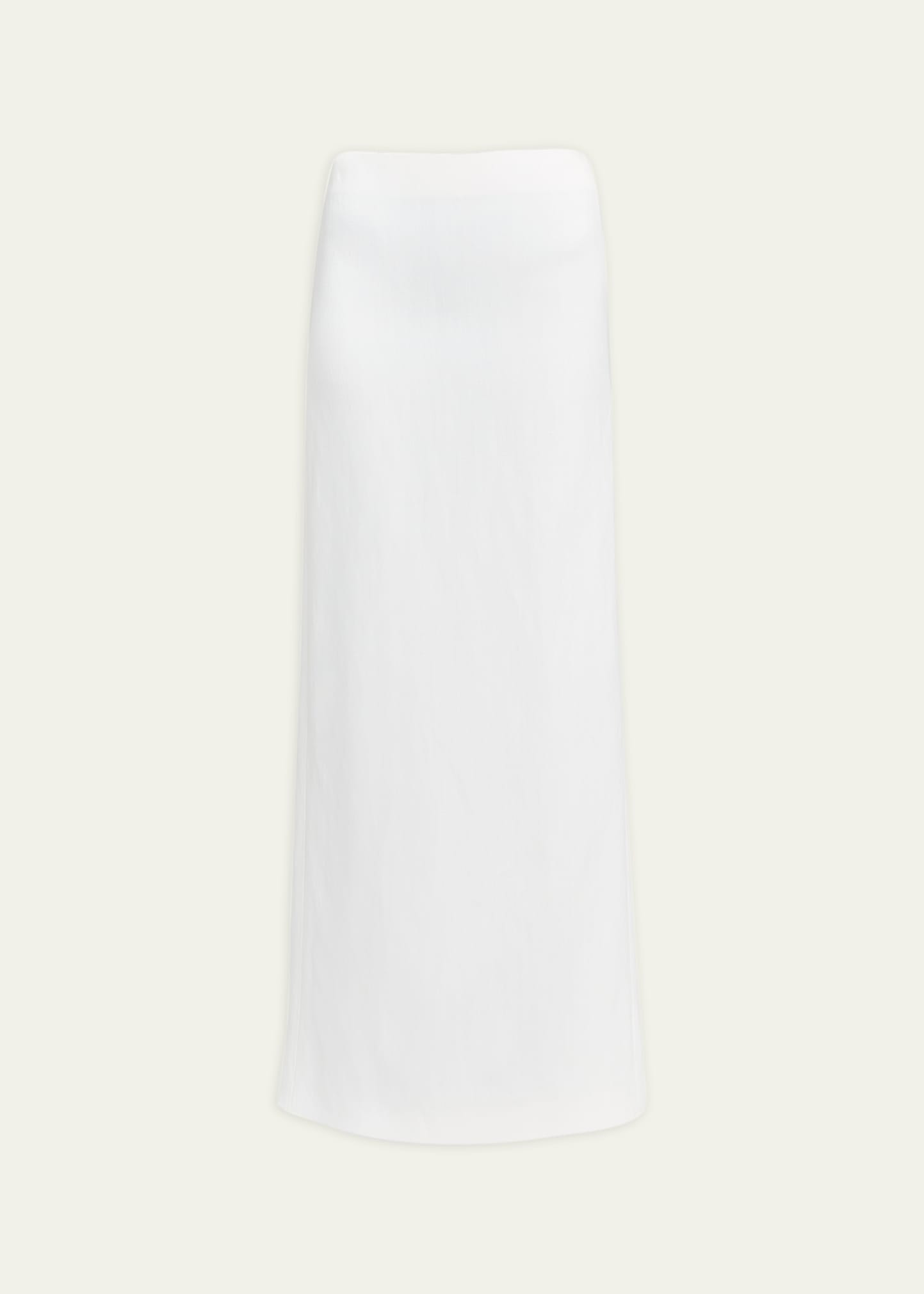 Ferragamo Bonded Linen Toile Maxi Skirt In White/masc