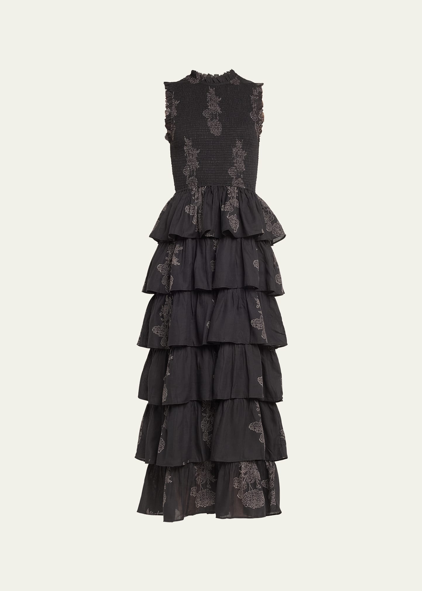 Shop Alix Of Bohemia Cabana Ebony Marigold Tiered Dress In Black