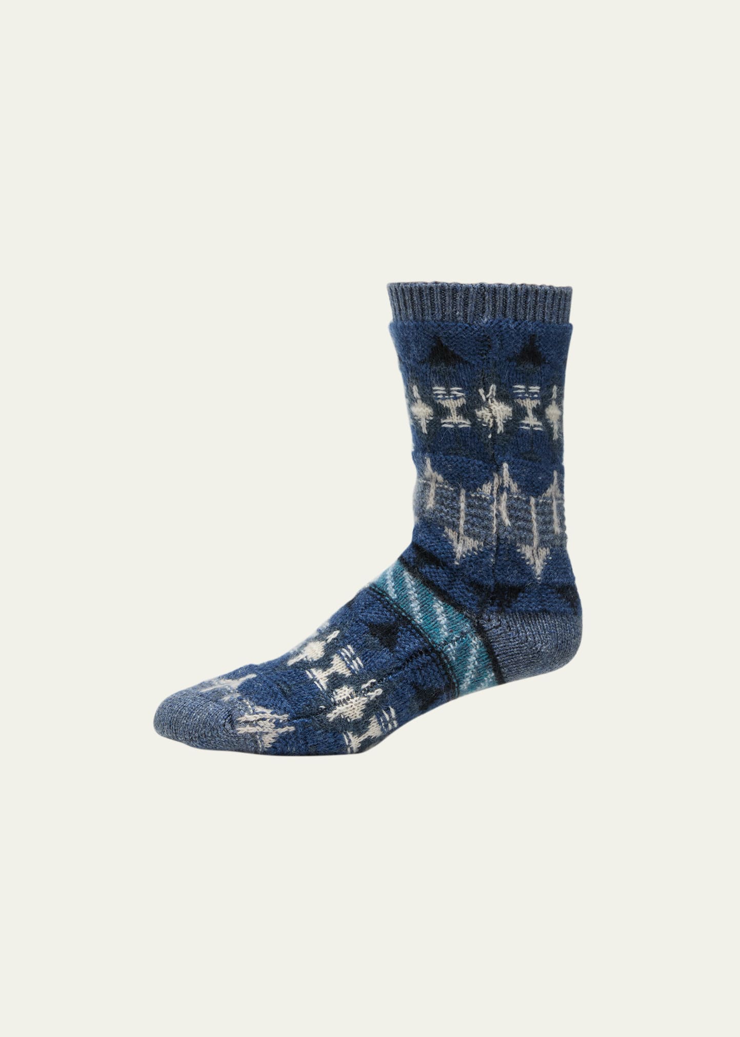 Loro Piana Calza Noel Jacquard-knit Cashmere Socks In J1n0 Fancy White