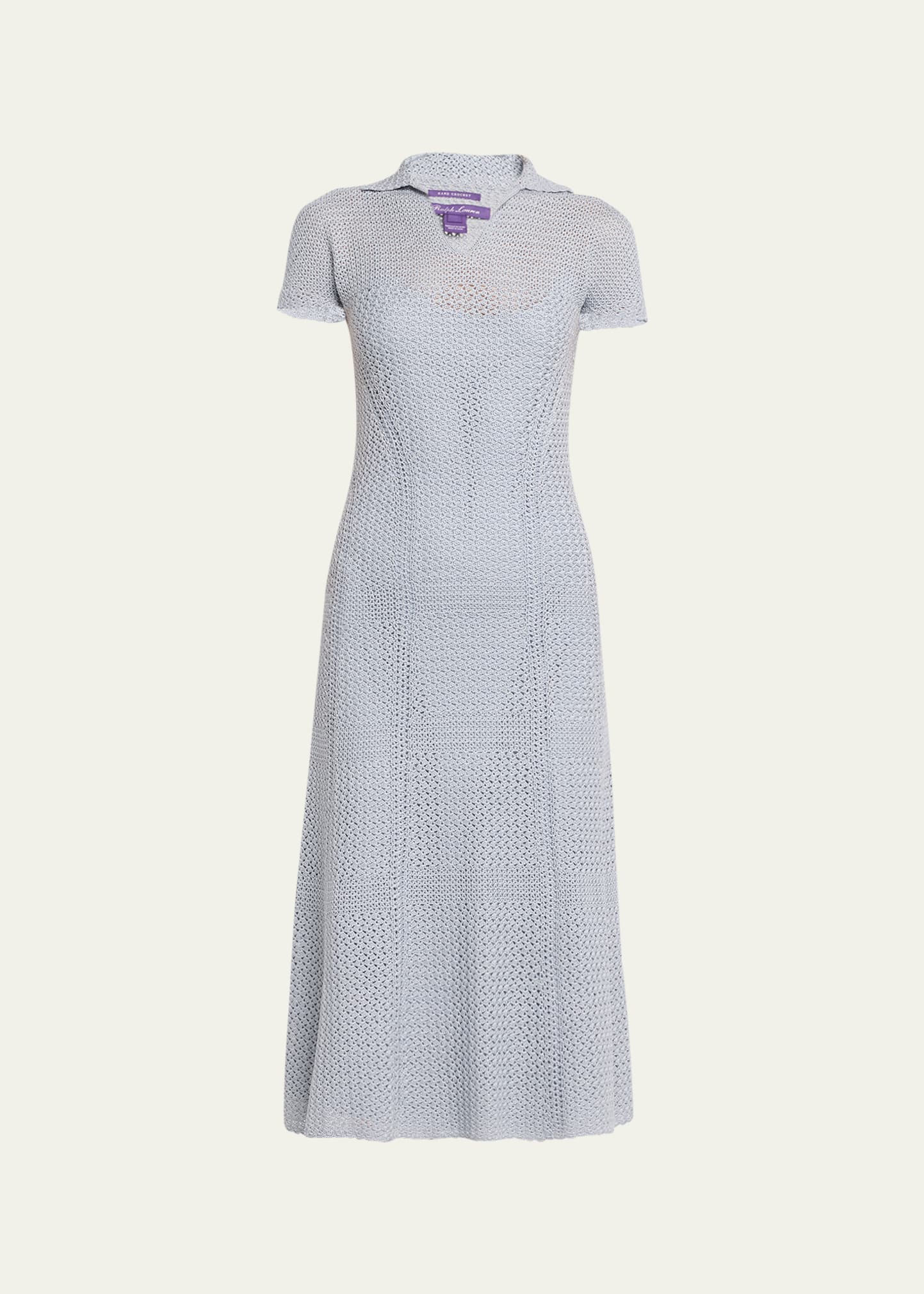 Crochet Polo Midi Dress