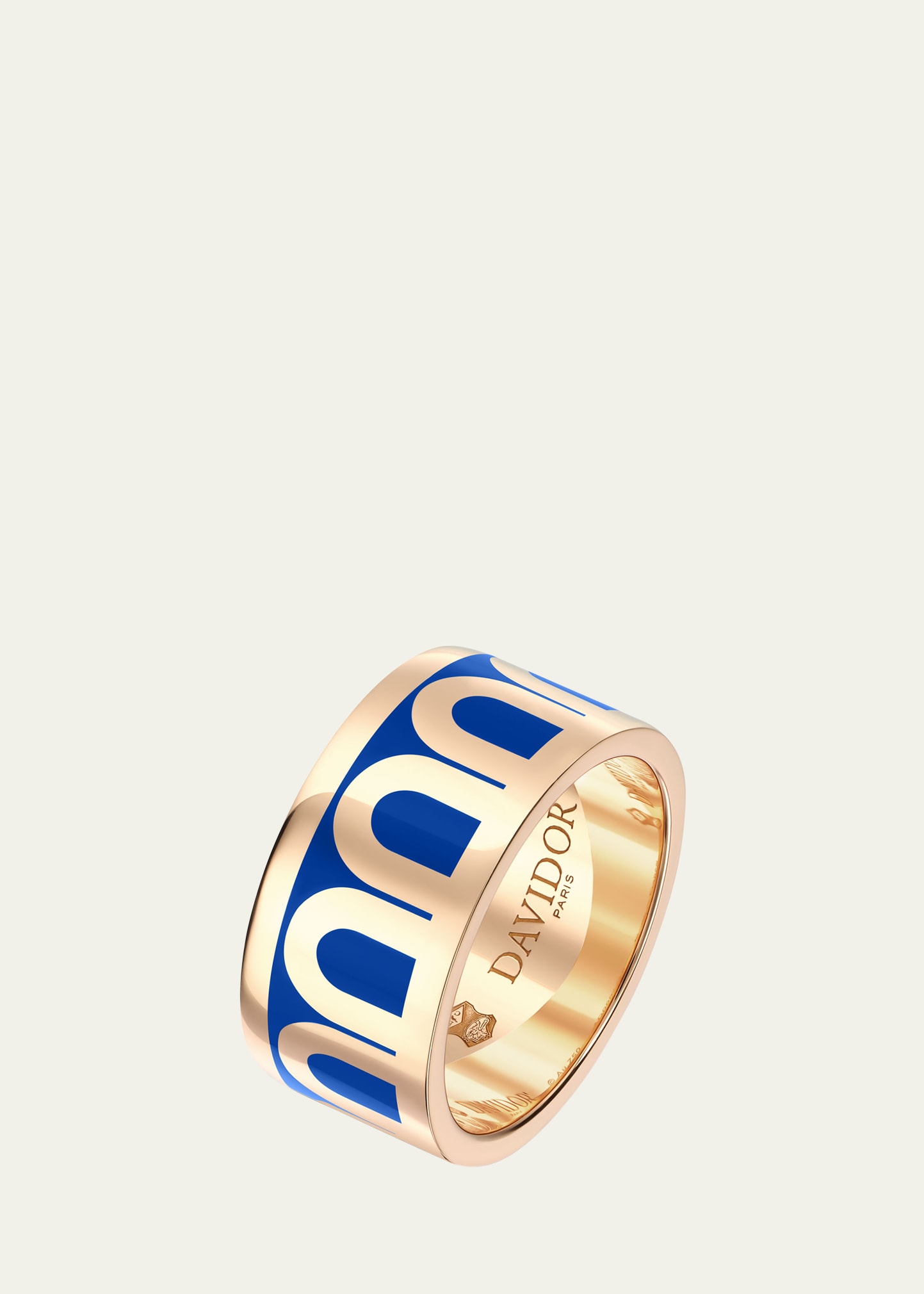 Davidor L'arc De  Ring Gm In 18k Rose Gold With Riviera Lacquered Ceramic