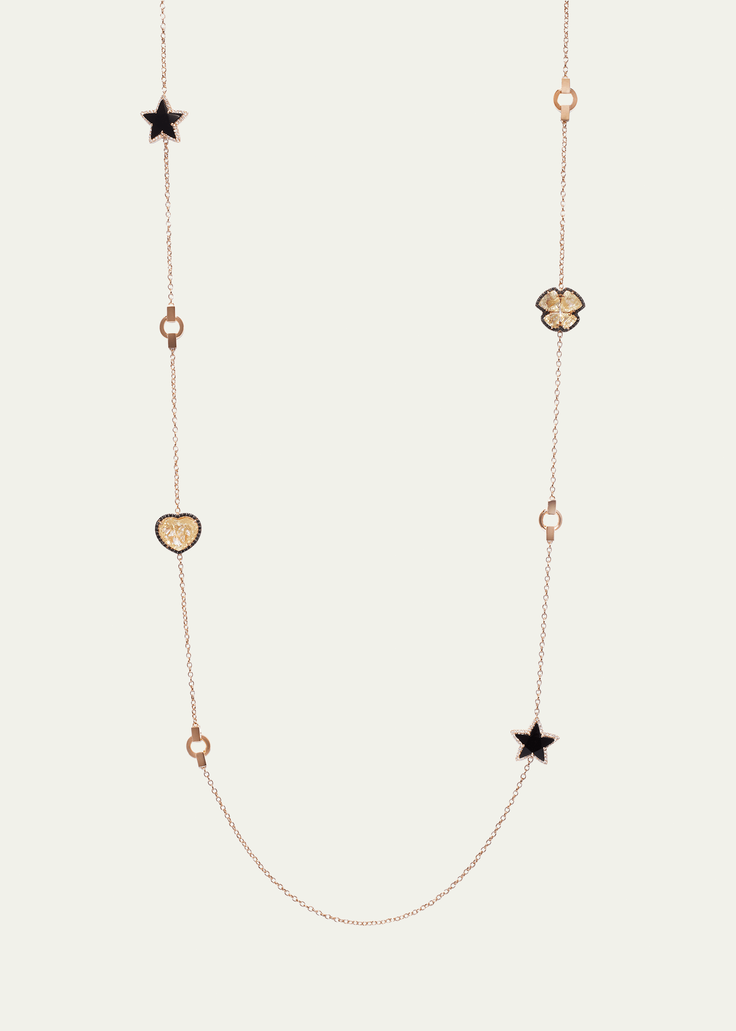 Daniella Kronfle Charmed 18k Rose Gold Quartz And Diamond Necklace