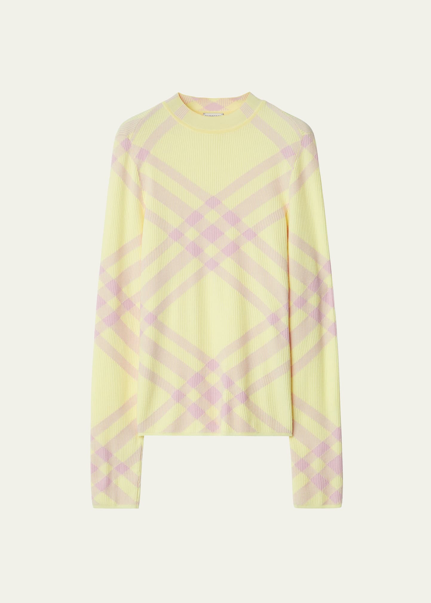 Shop Burberry Signature Check Wool-blend Sweater In Sherbet Ip Check