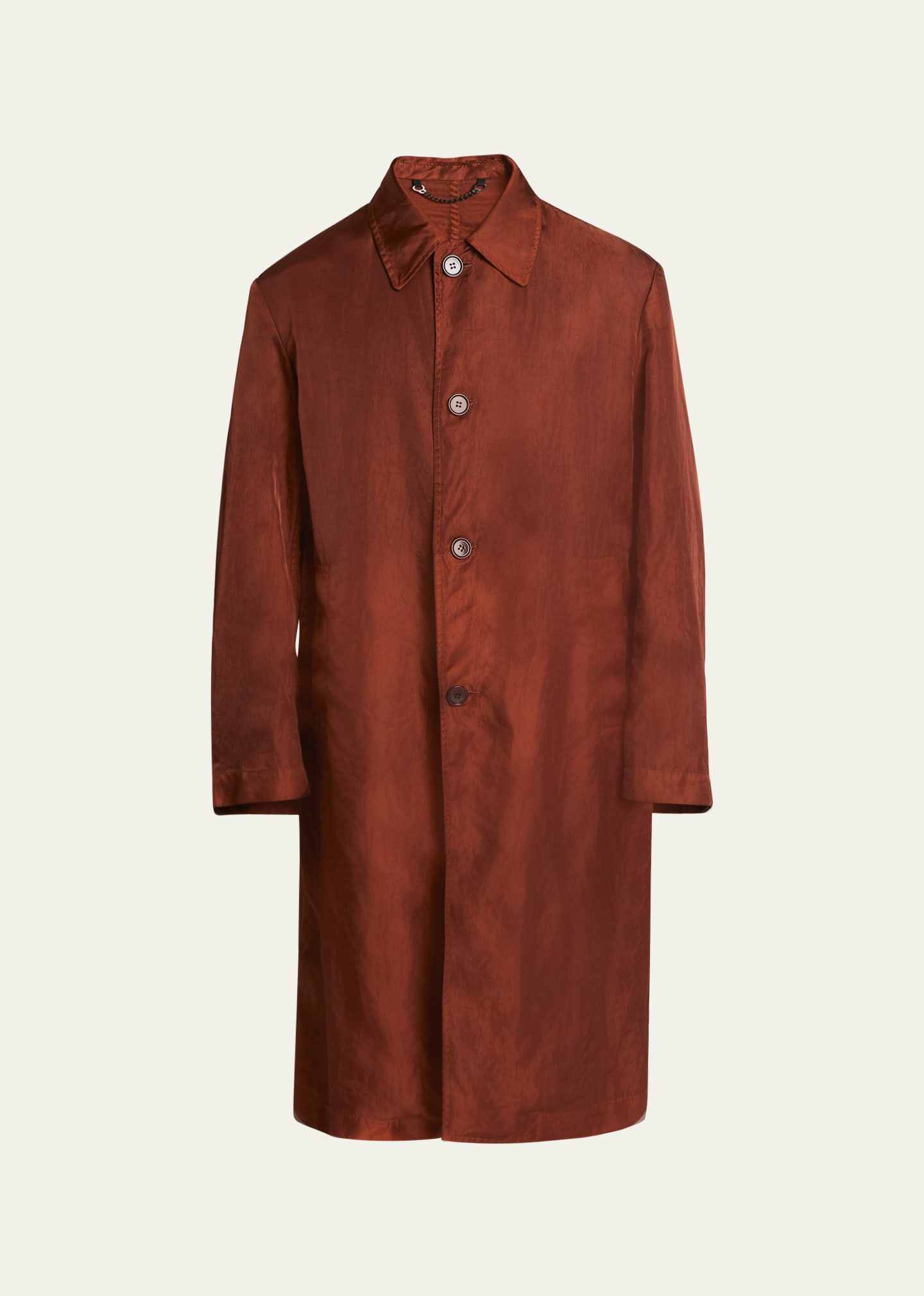 Dries Van Noten Men's Garment-dyed Gabardine Overcoat In 701 - Rust