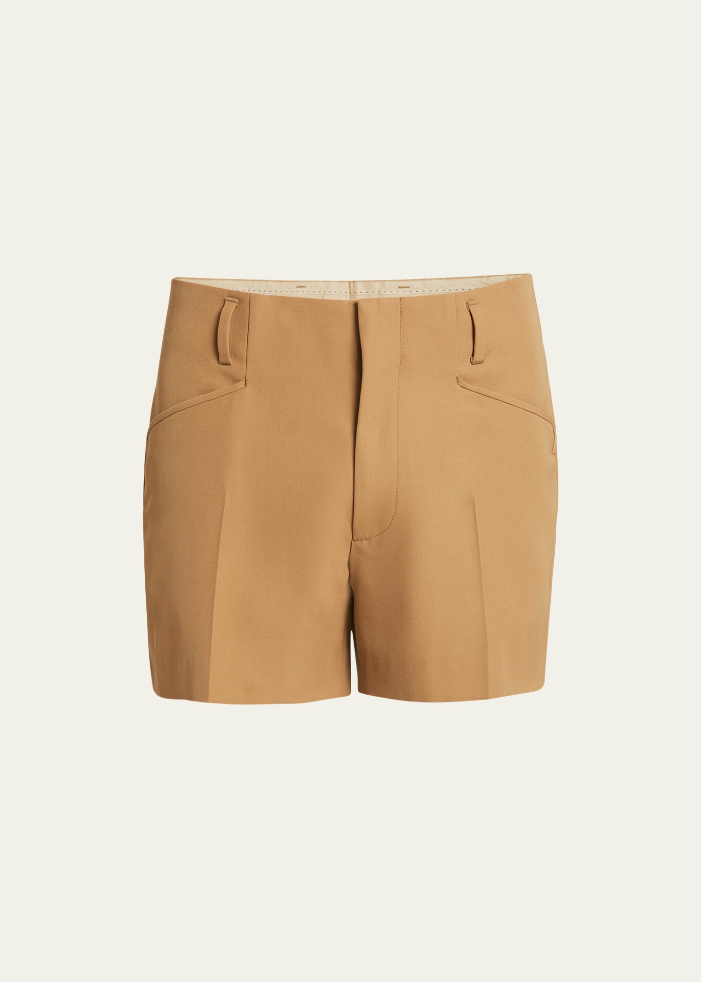 Shop Dries Van Noten Men's Wool-blend Suiting Shorts In 102 - Camel