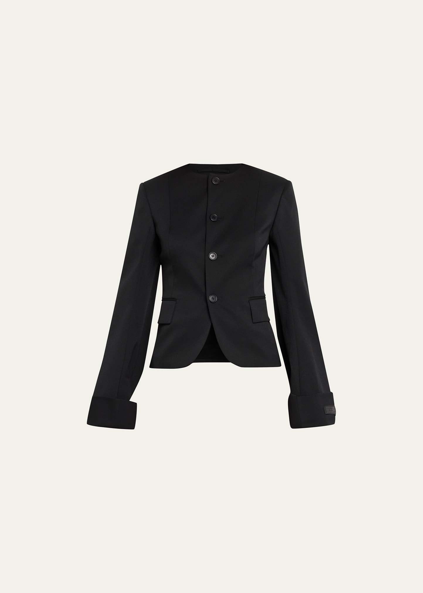 Mm6 Maison Margiela Fitted Single-breasted Jacket In Black