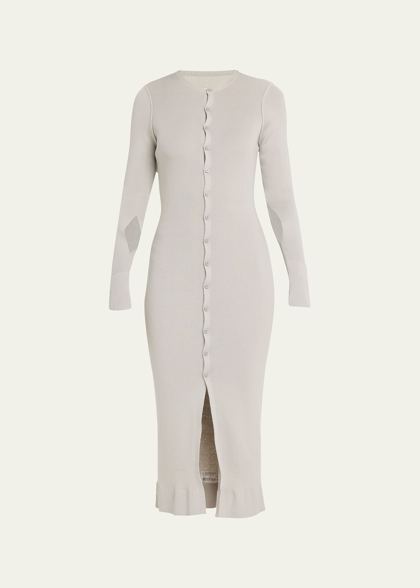 Mm6 Maison Margiela Long-sleeve Button-front Midi Dress In Light Grey