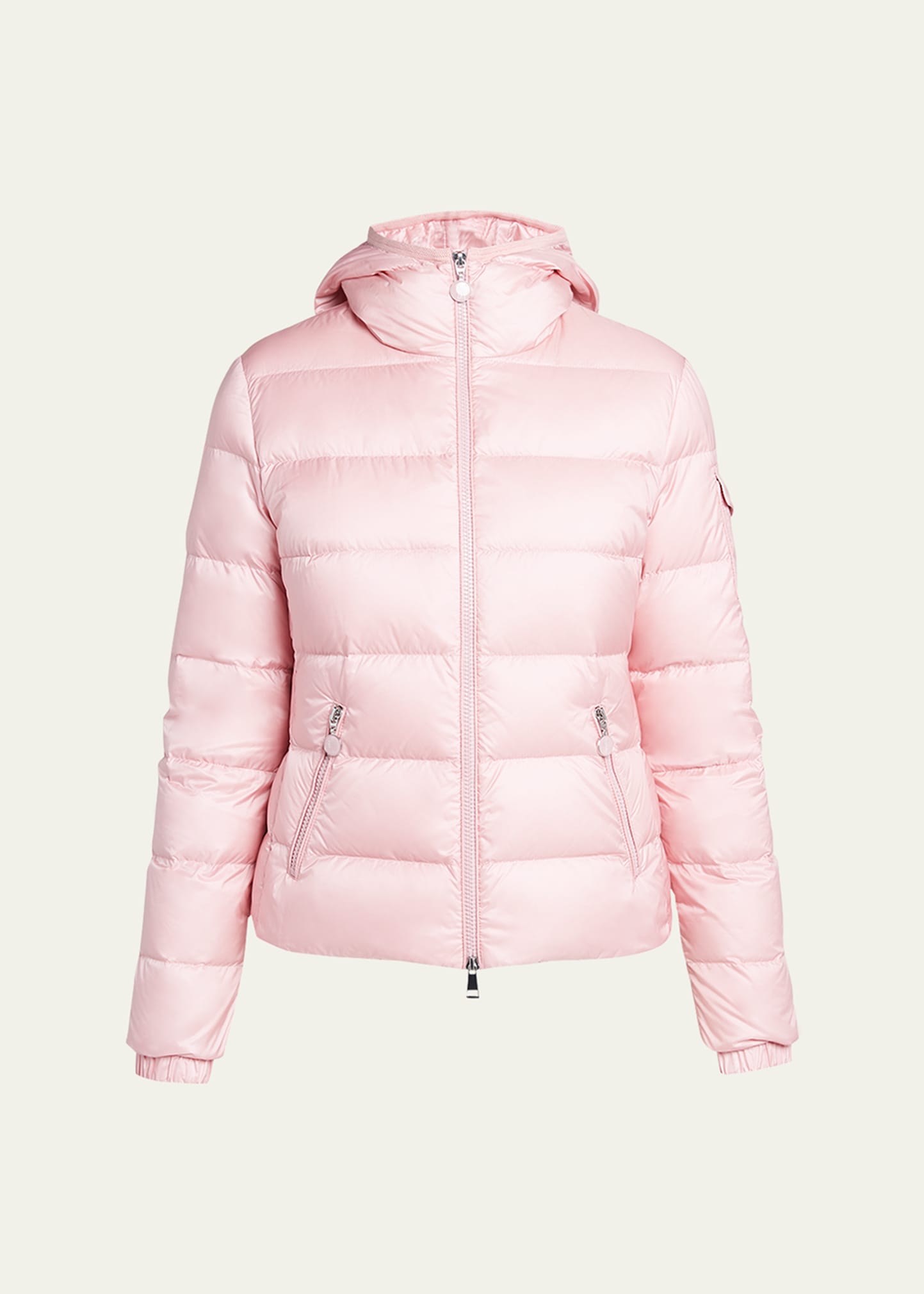 Shop Moncler Gles Hooded Puffer Jacket In Light Pink