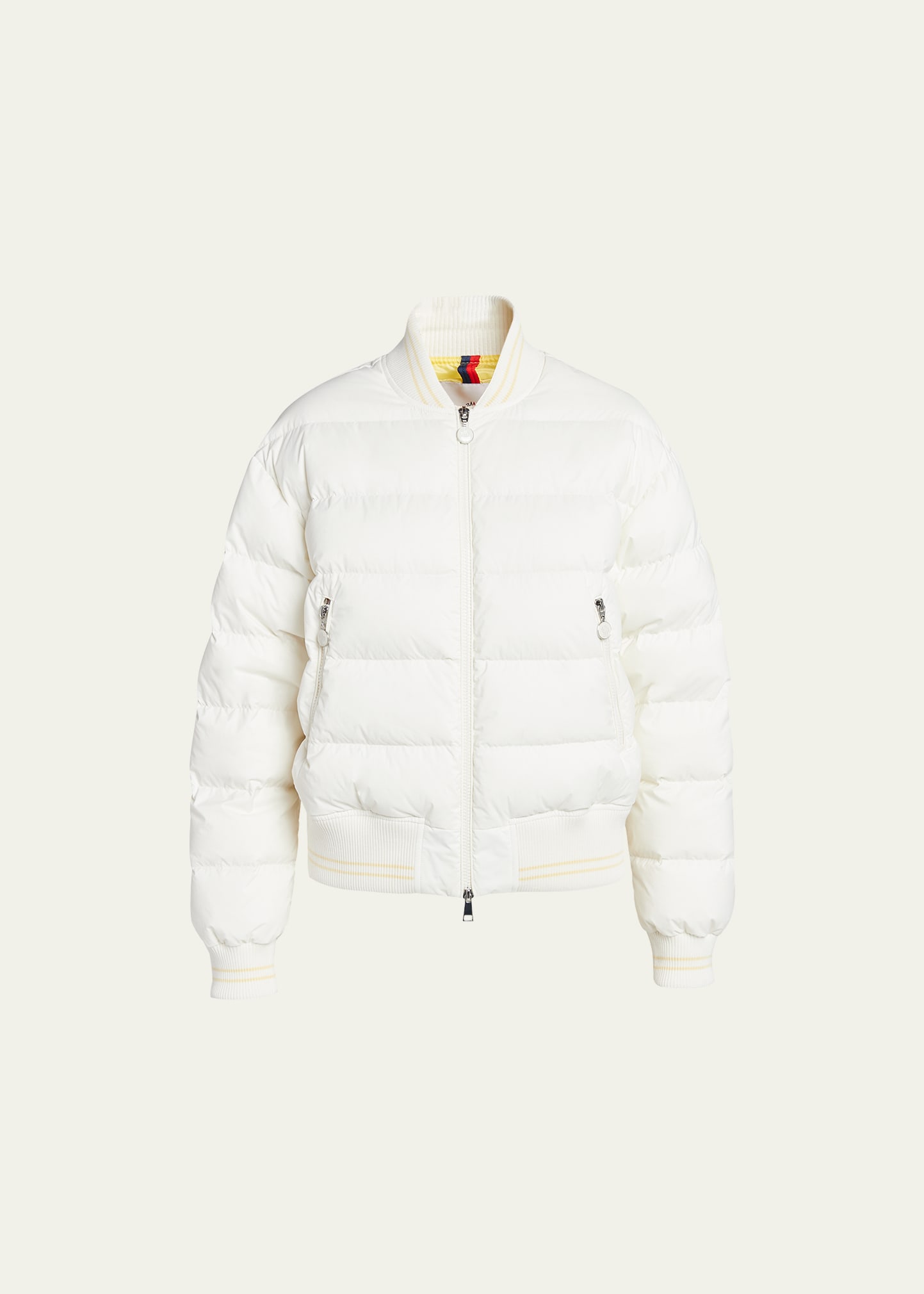 Shop Moncler Argo Puffer Bomber Jacket In White