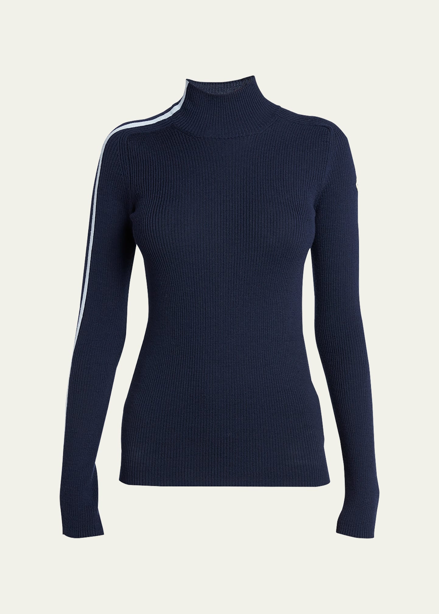 Shop Moncler Virgin Wool Turtleneck Sweater In Navy