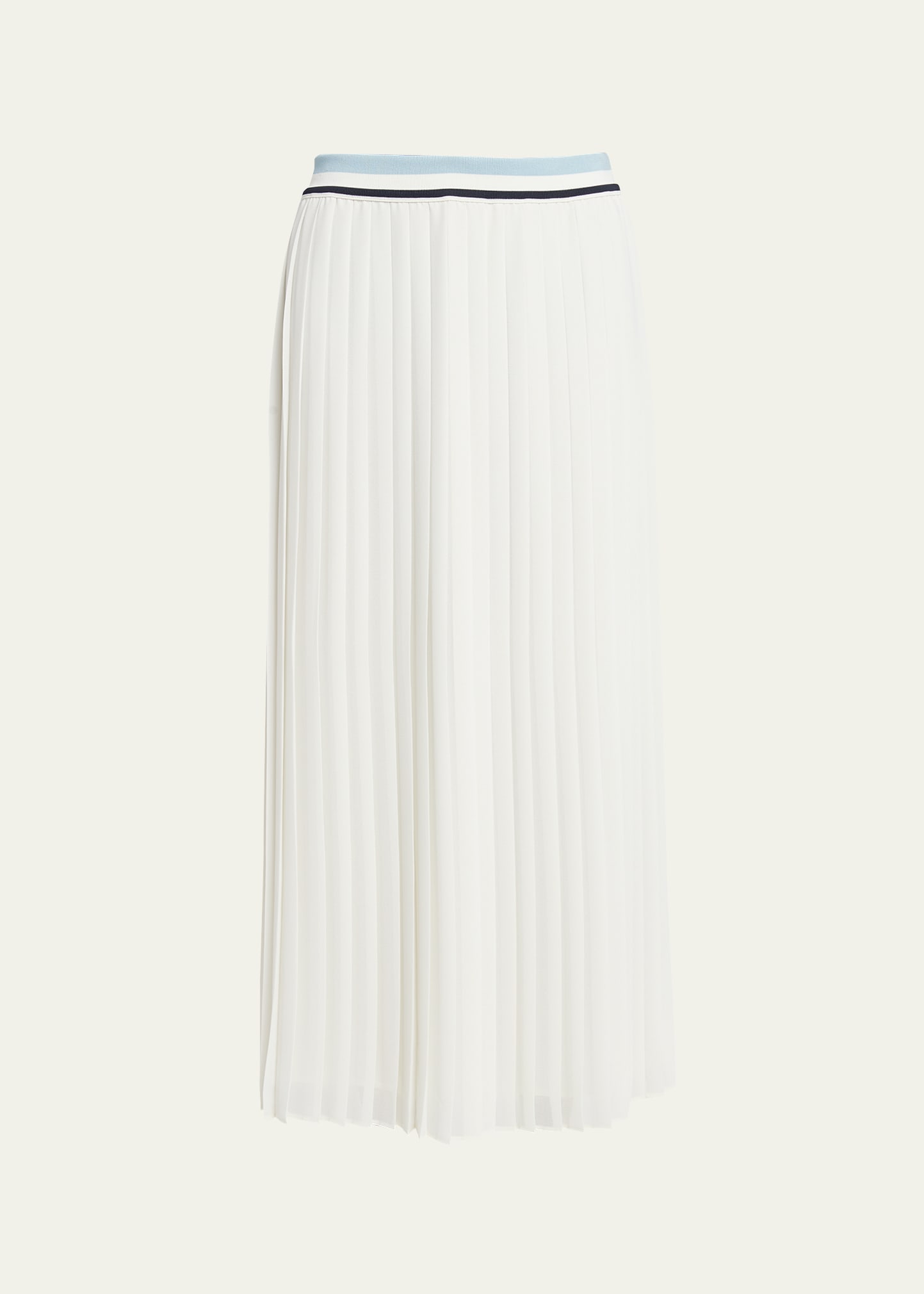 Moncler Pleated Midi Skirt In Natural