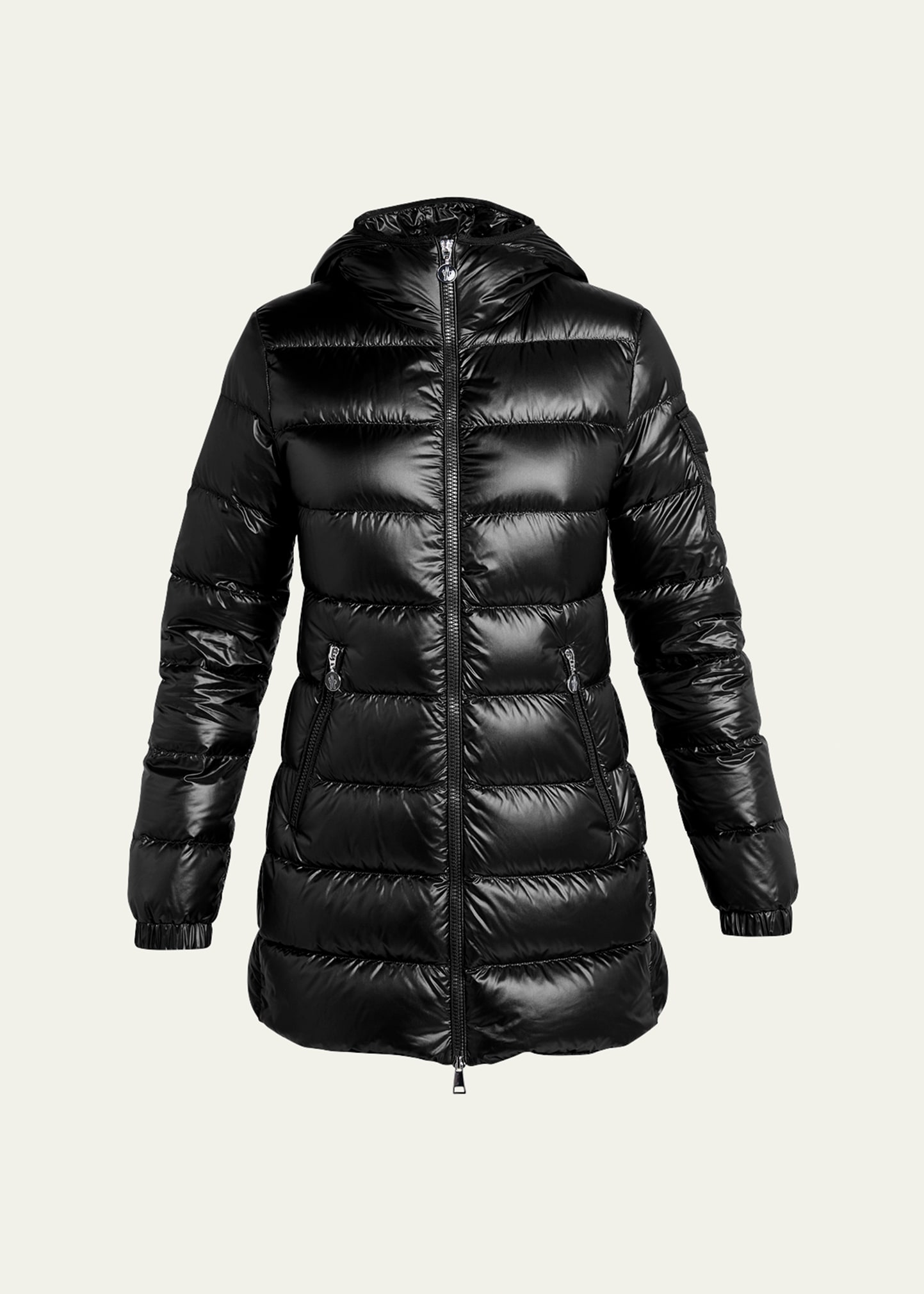 Shop Moncler Glements Hooded Puffer Parka Jacket In Black