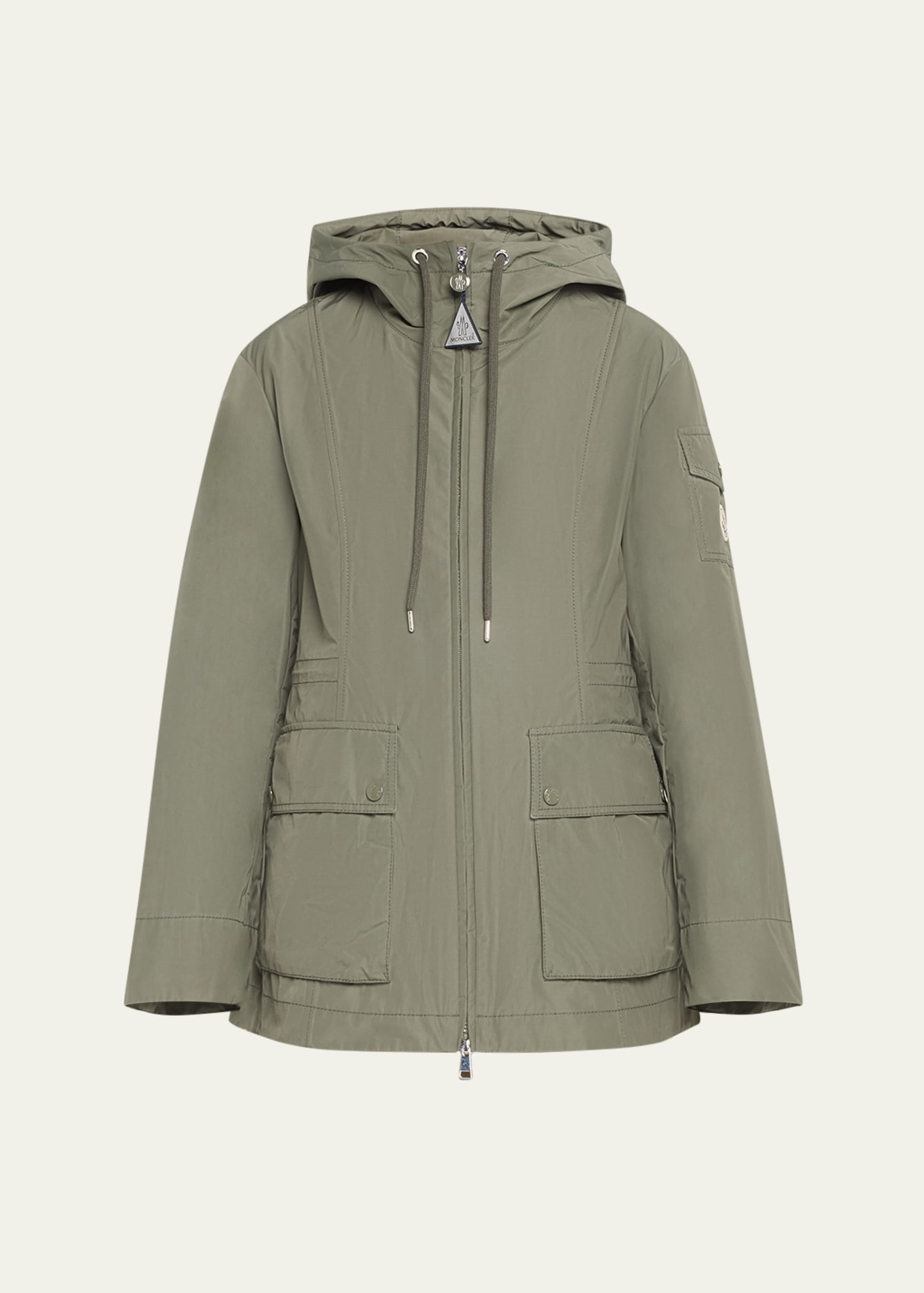 Shop Moncler Leandro Short Parka Jacket In Dark Grey