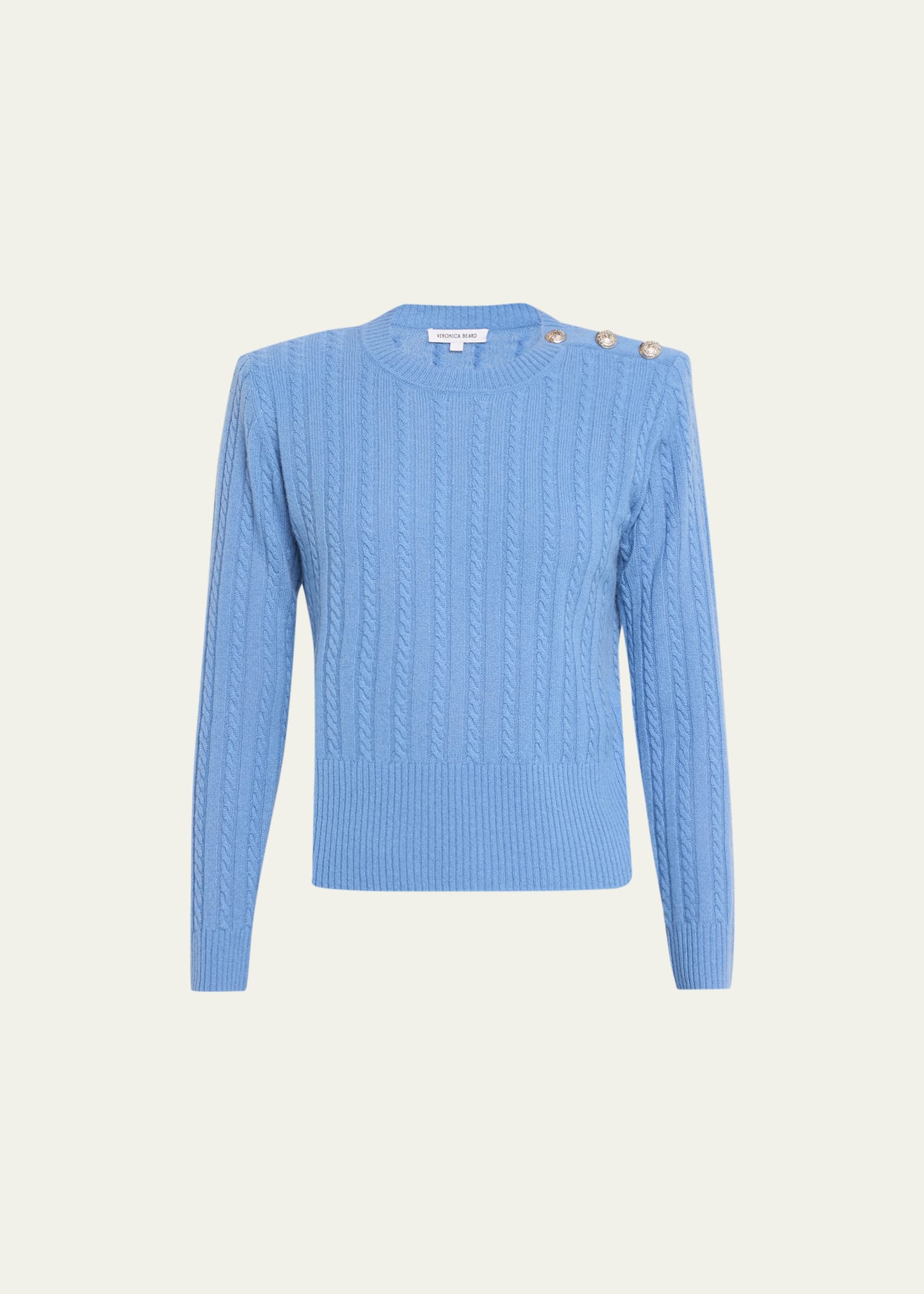 Shop Veronica Beard Alder Cable-knit Cashmere Sweater In Skylight