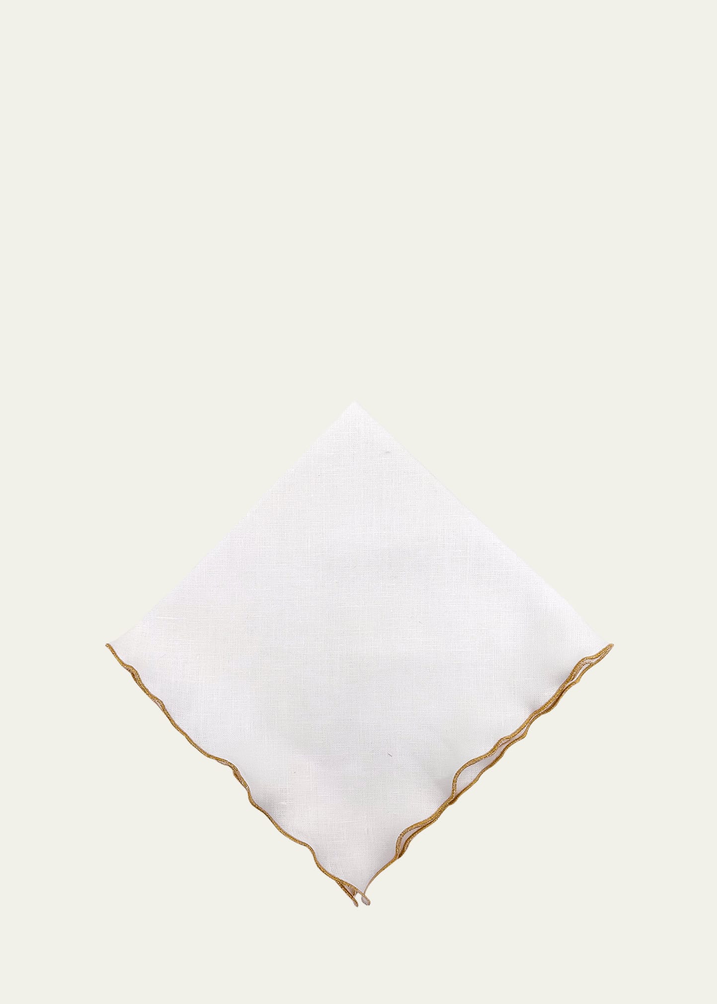 Tina Chen Designs Golden Lettuce Edge Napkin In Whitegold