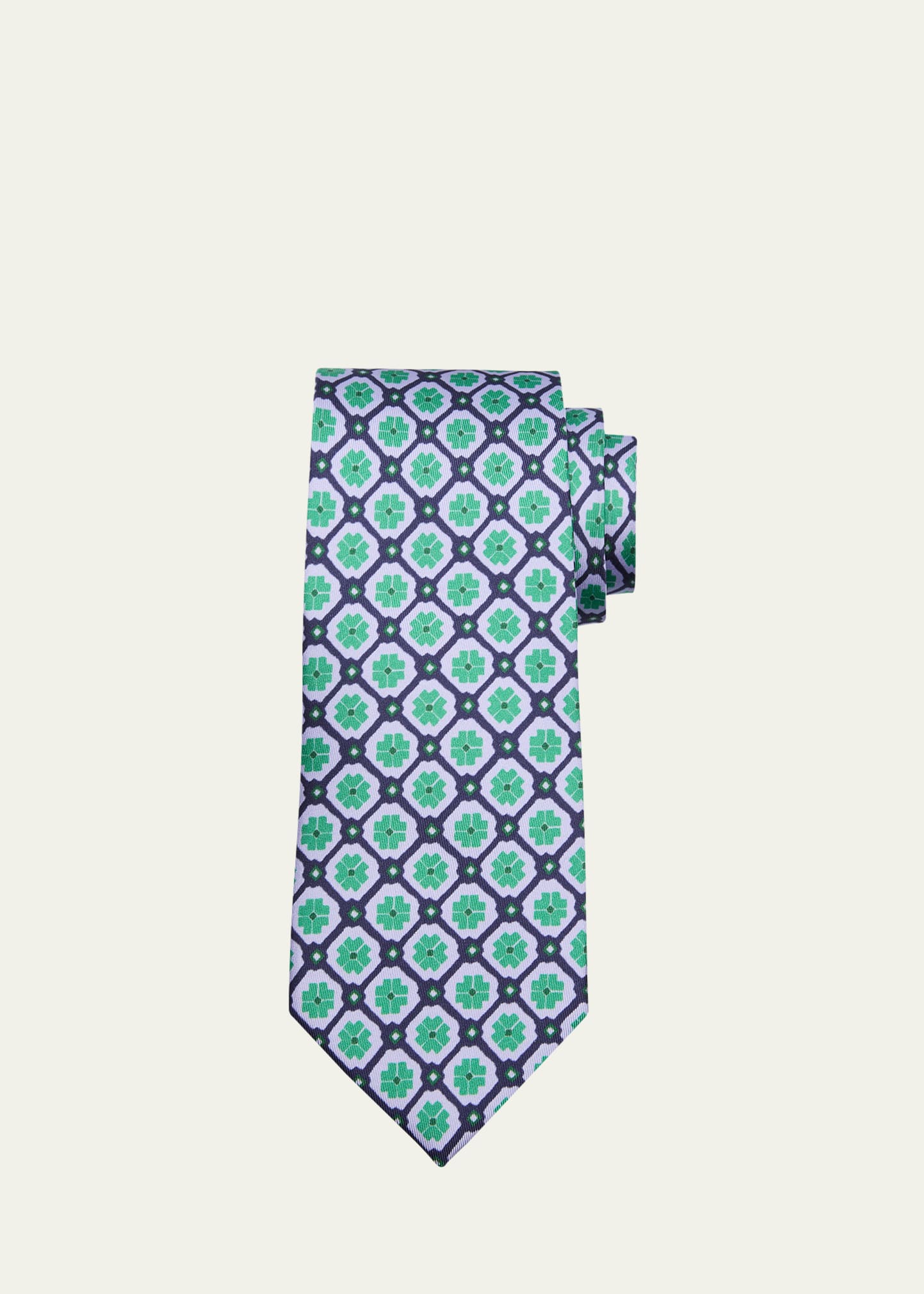 Shop Charvet Men's Silk Geometric-print Tie In 16 Sky