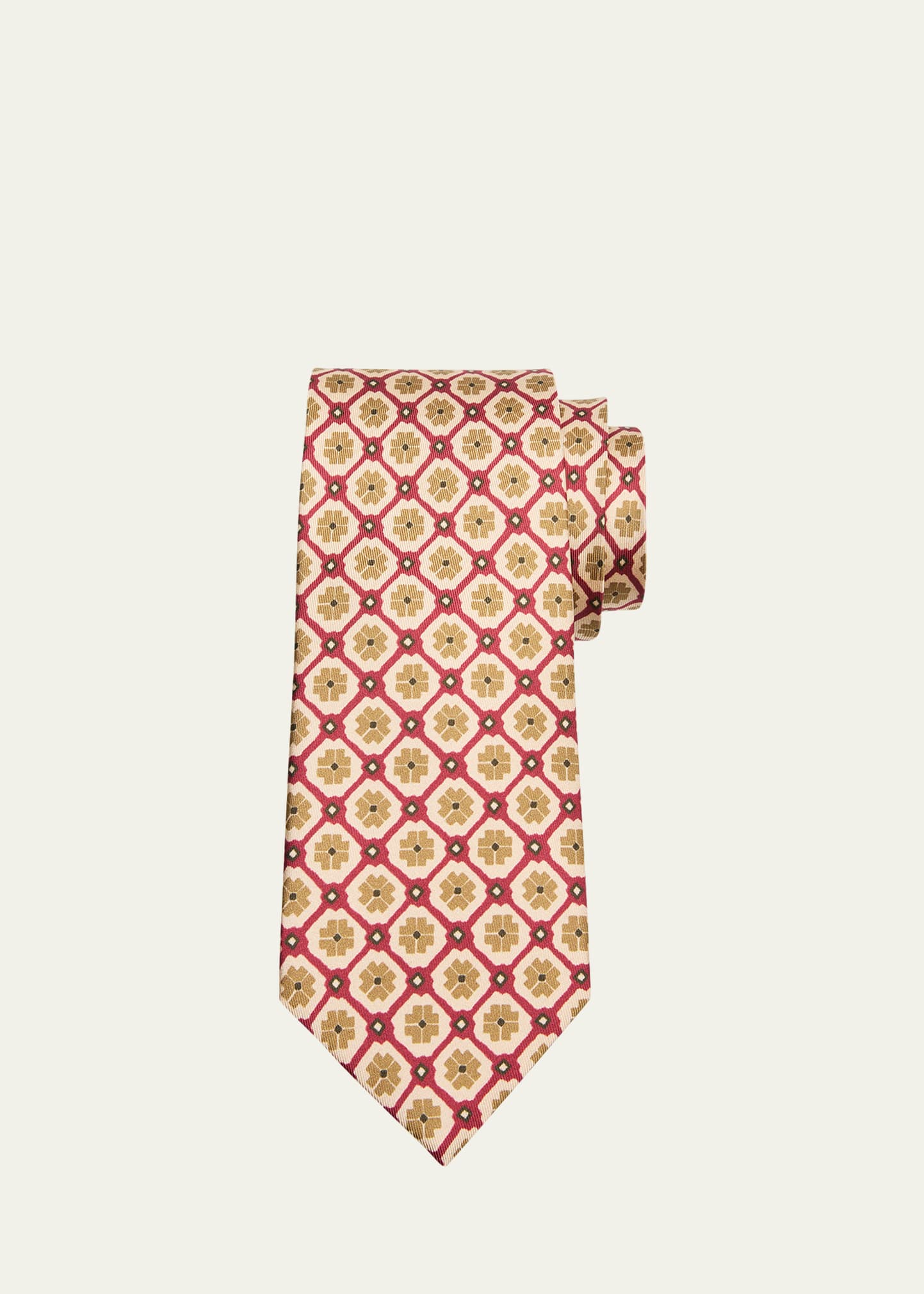 Shop Charvet Men's Silk Geometric-print Tie In 4 Yel