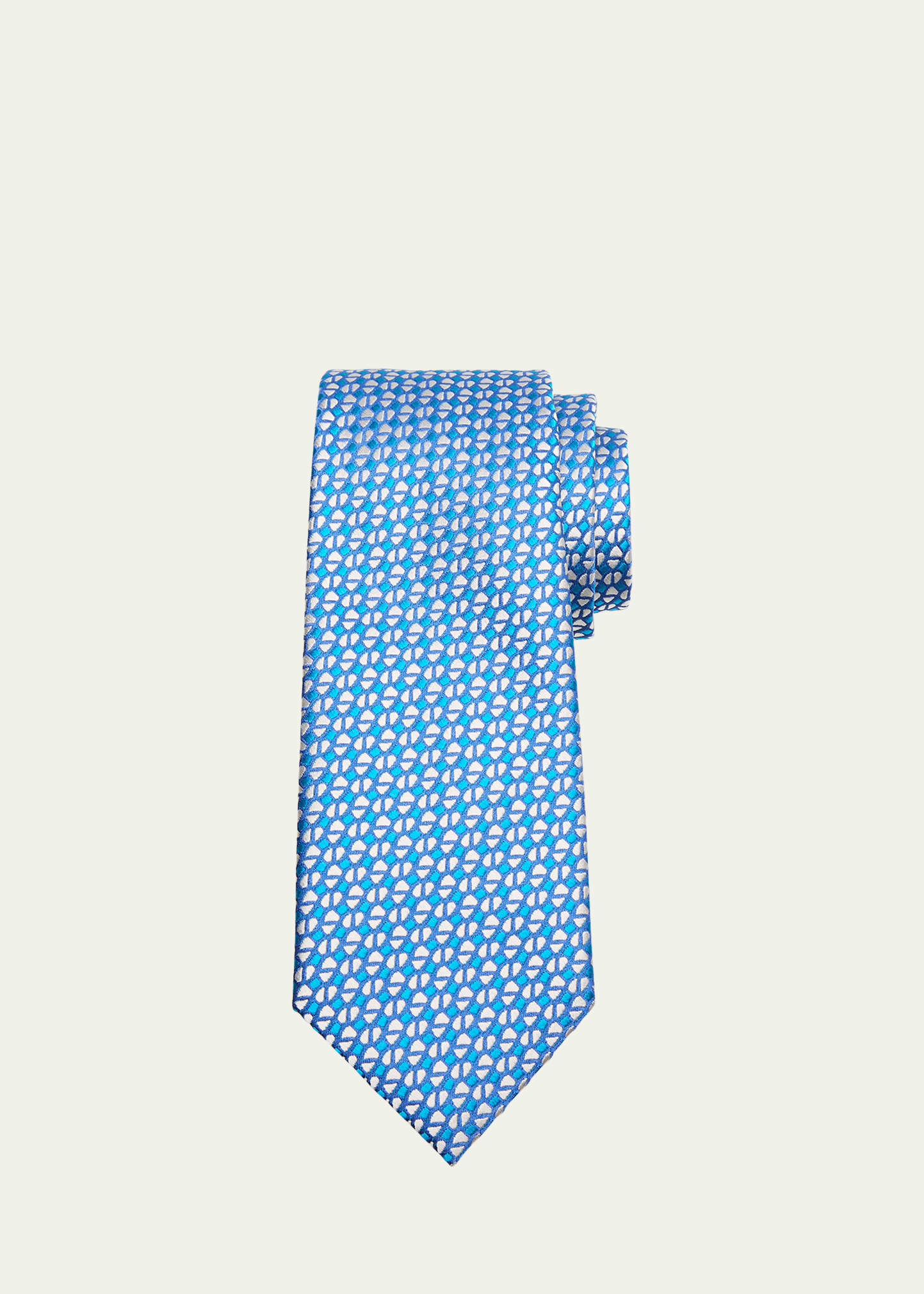 Shop Charvet Men's Silk Geometric Jacquard Tie In 8 Tur