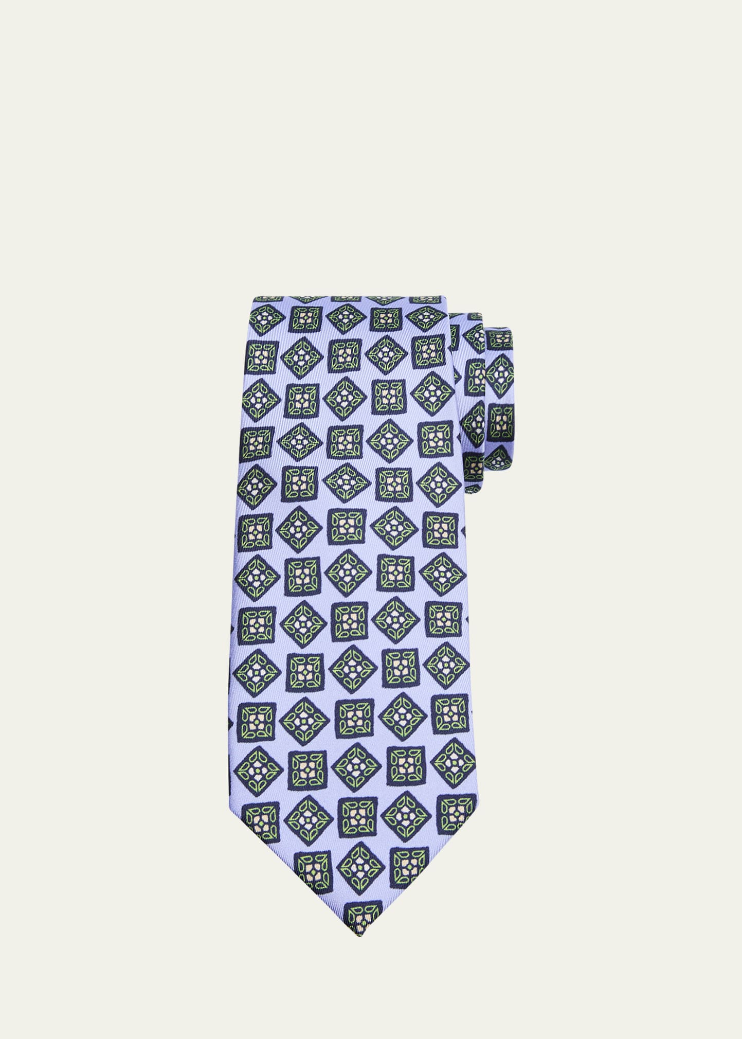 Shop Charvet Men's Silk Medallion-print Tie In 18 Lav