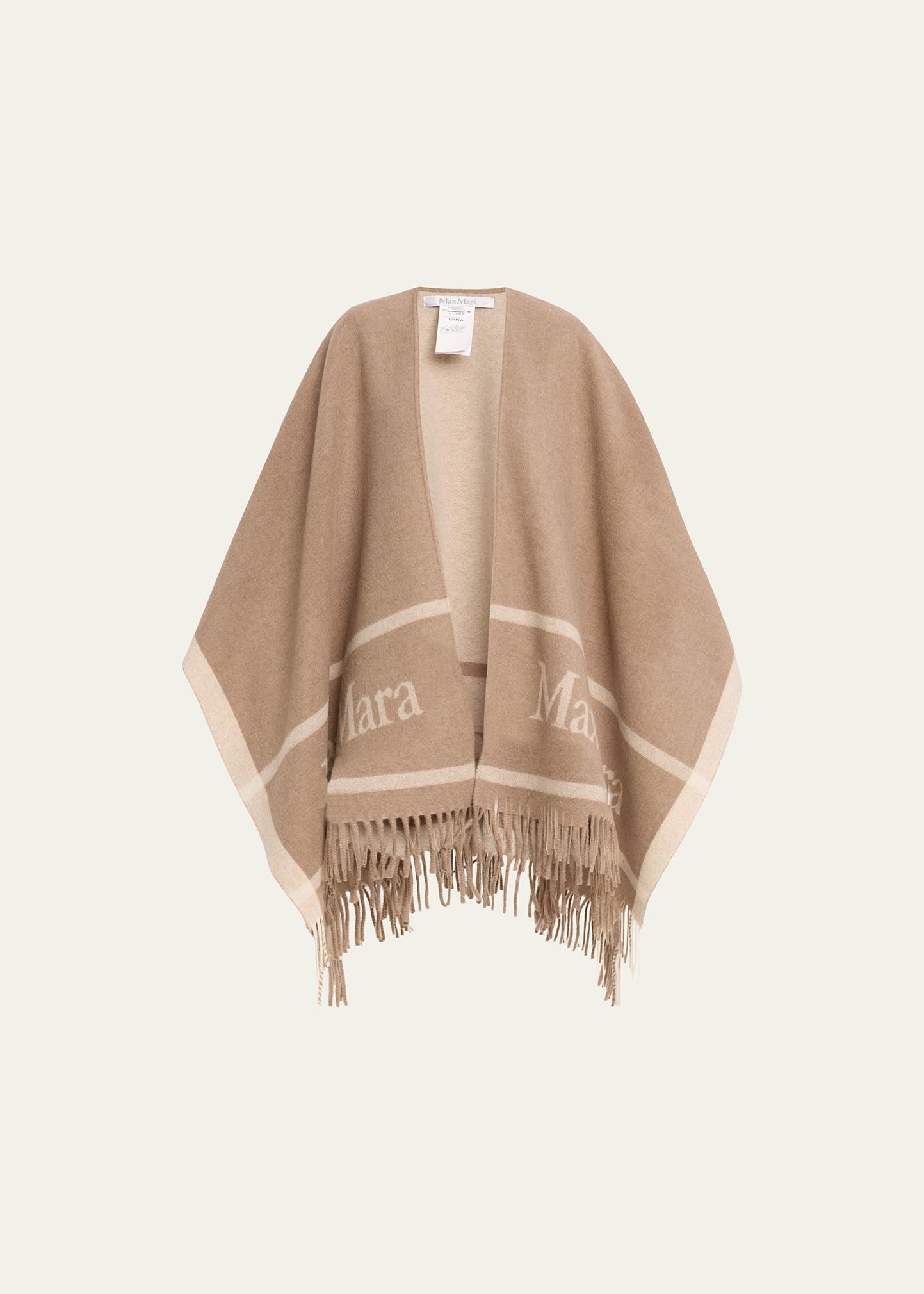 Max Mara Hilde Virgin Wool Cape In Turtledove