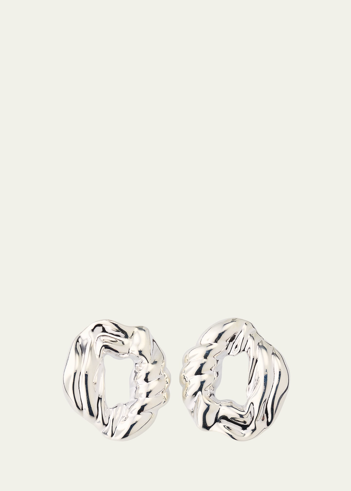 Shop Completedworks Rhodium-plated Recycled Silver Scrunch Hoop Earrings