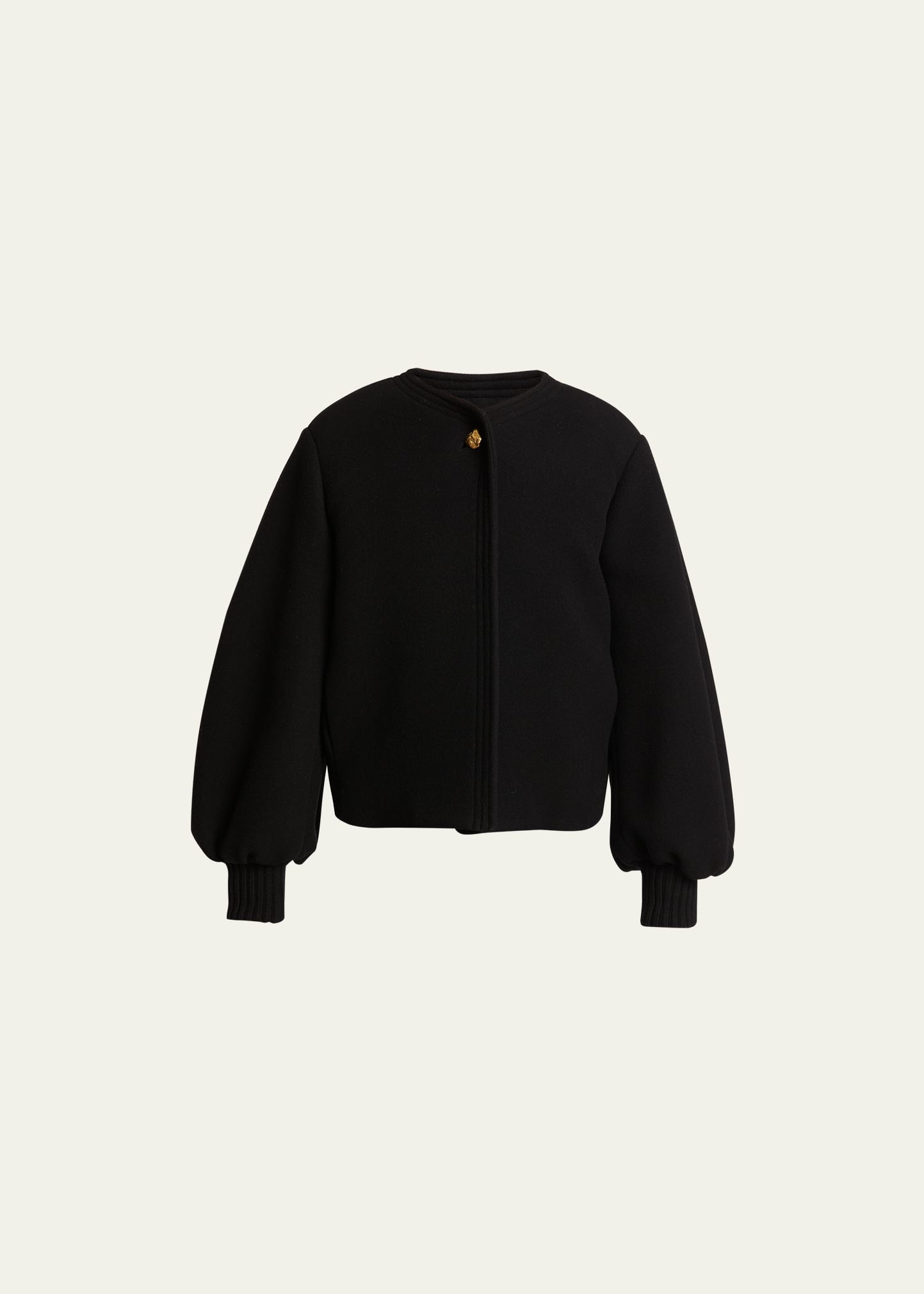 Chloé Iconic Soft Wool Balloon-sleeve Jacket In Black