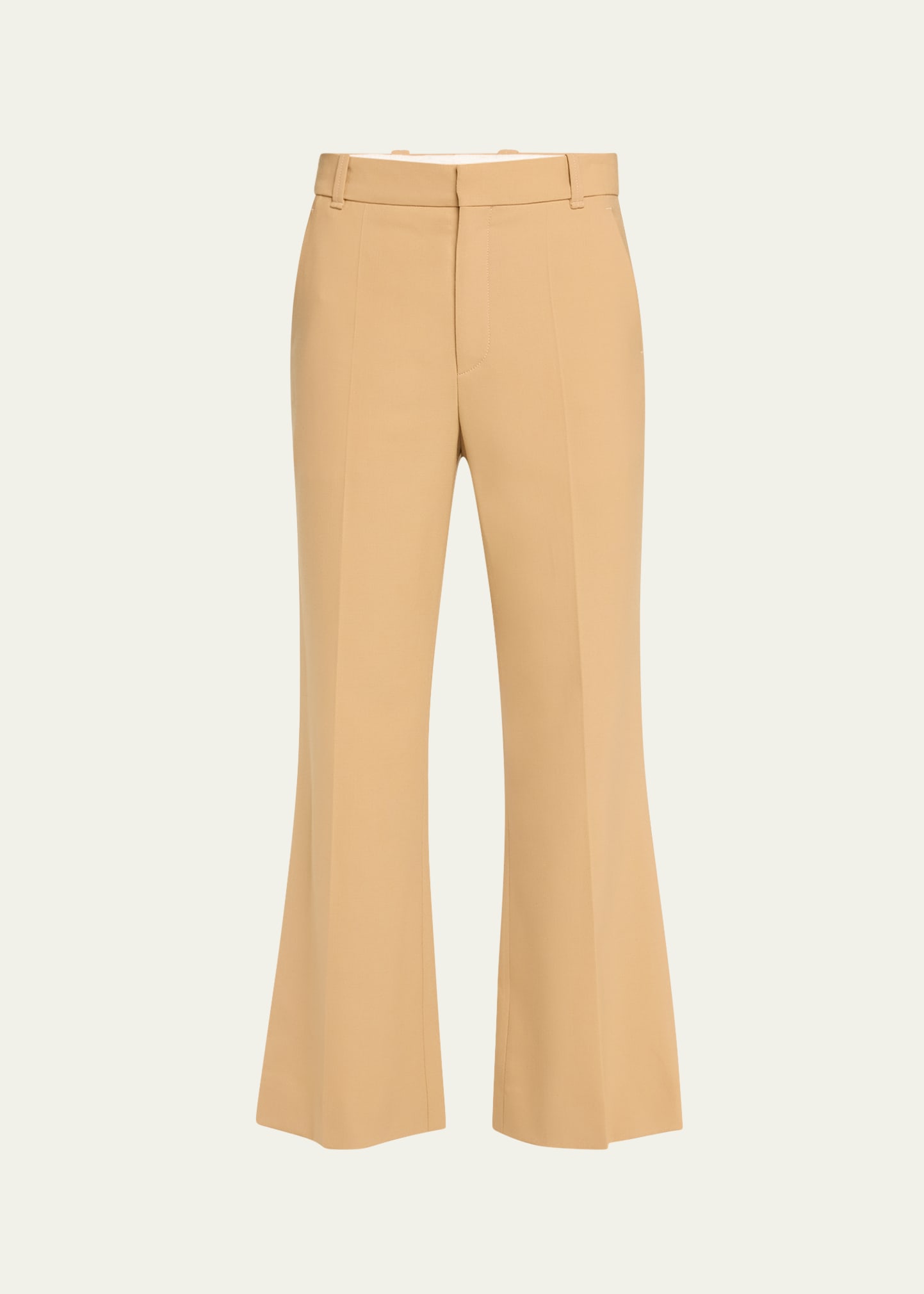 Flare Stretch Wool Crop Trousers