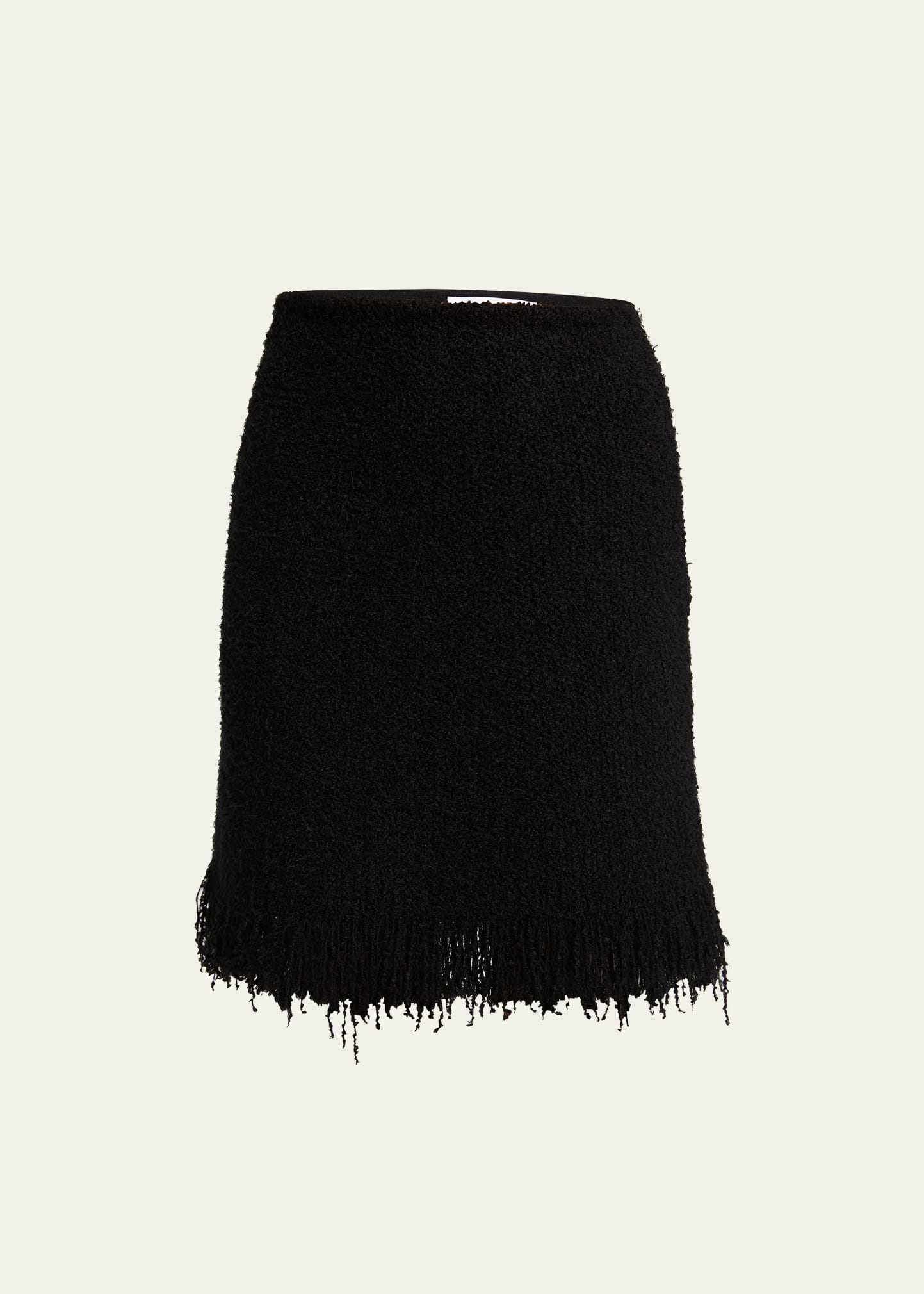 Shop Chloé Tweed Boucle Silk Cashmere Mini Skirt In Black