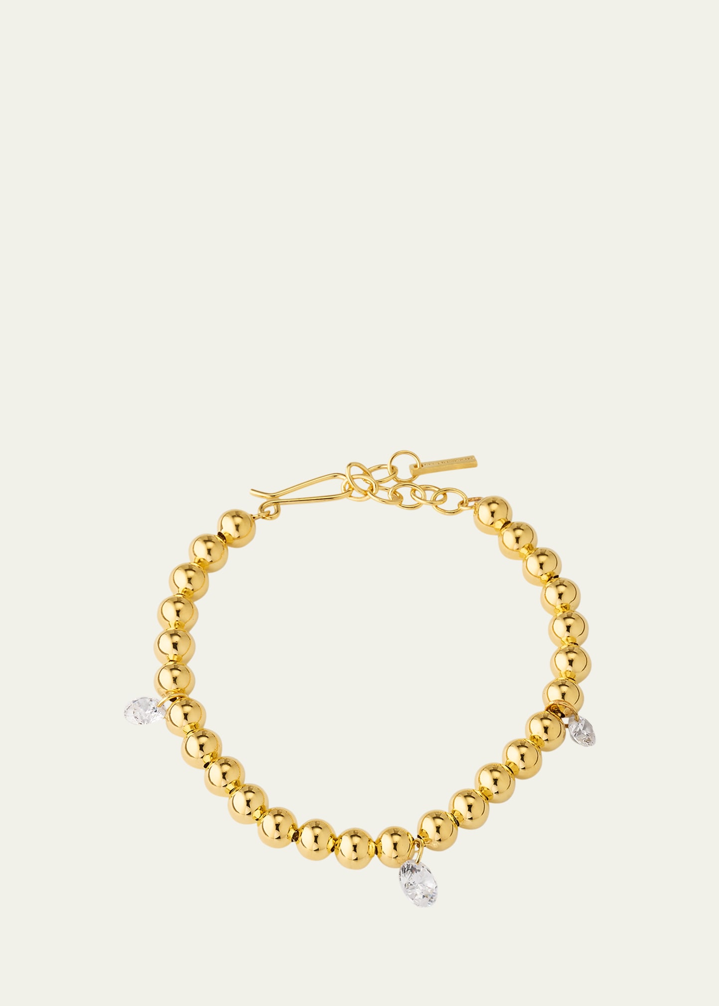 Shop Completedworks 18k Gold Plated Recycled Silver Bracelet With Cubic Zirconia Droplets In Yg
