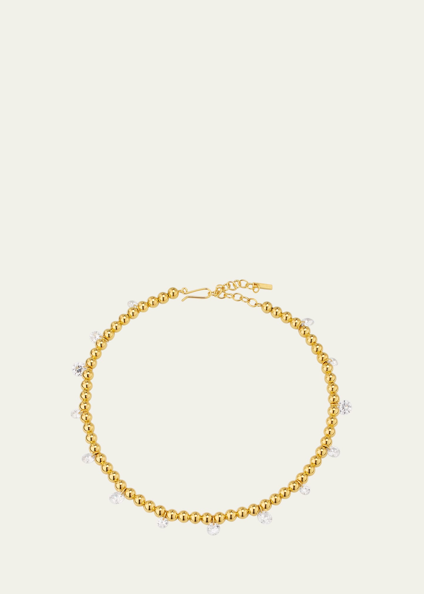 Completedworks 18k Gold-plated Recycled Silver Necklace With Cubic Zirconia Droplets In Yg