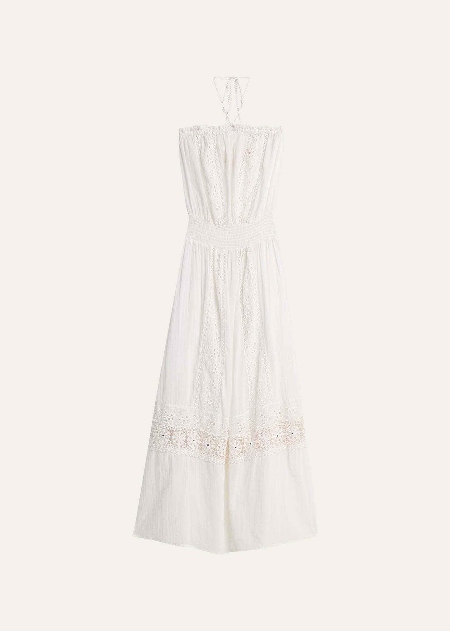 Shop Ramy Brook Elyse Crochet Halter Maxi Dress In White