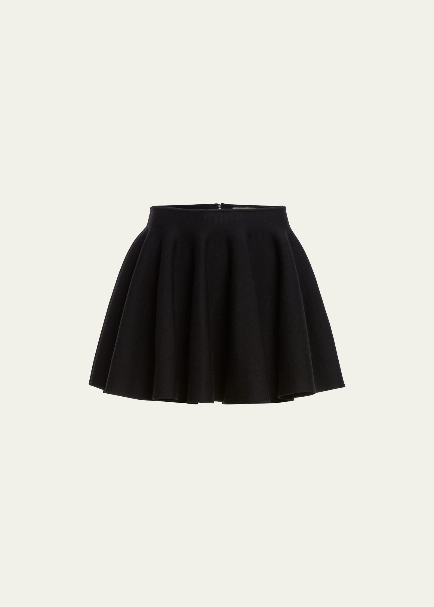 Khaite Ulli Wool Mini Skirt In Black