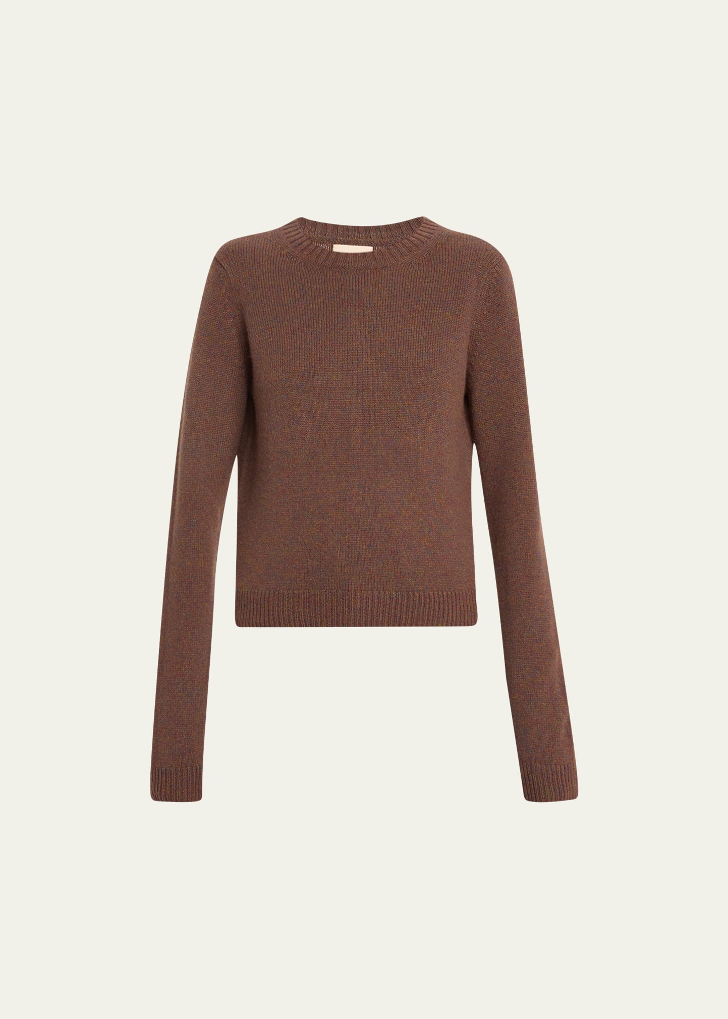 Shop Khaite Diletta Cashmere Crewneck Sweater In Umber