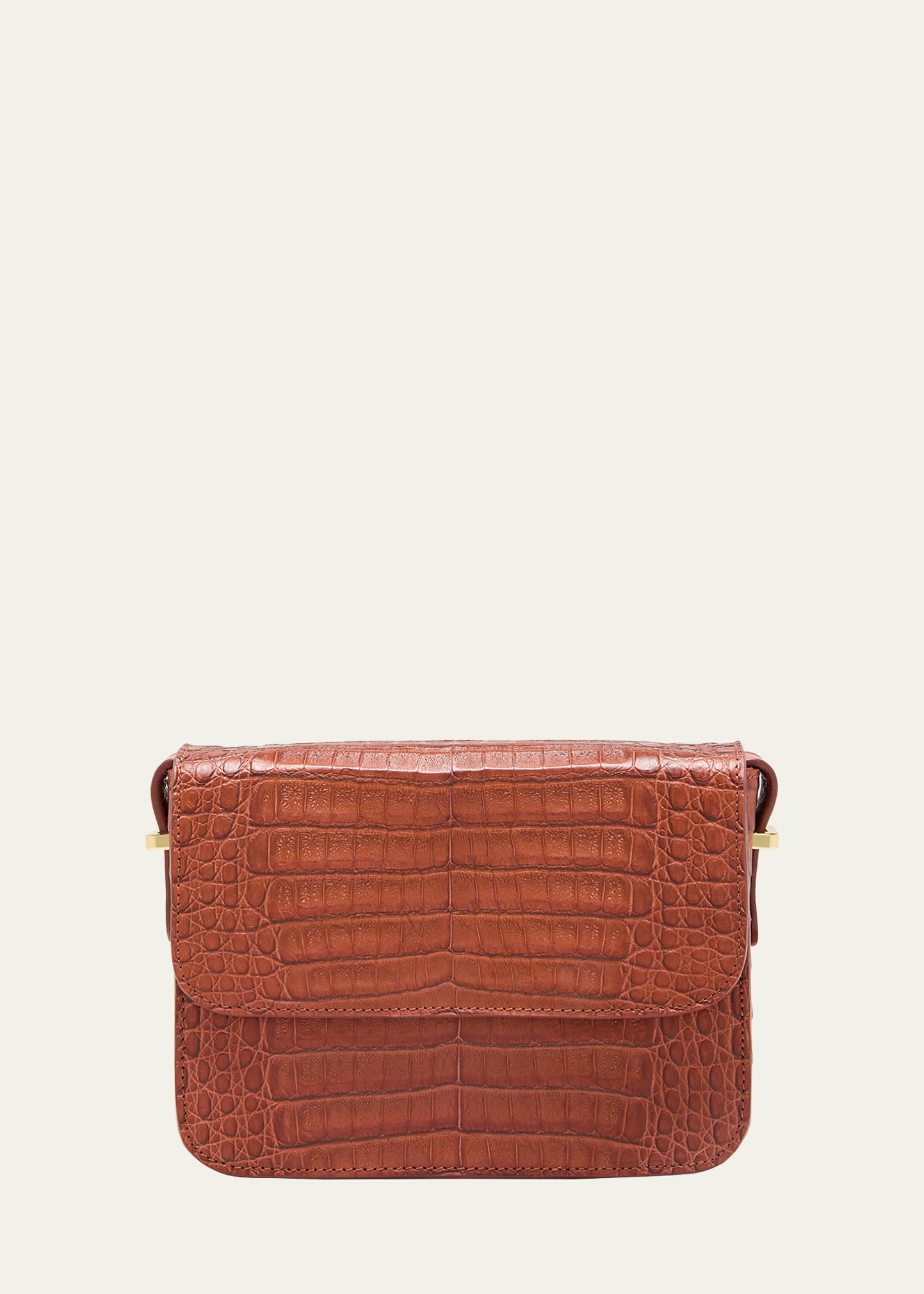 Maria Oliver Audry Crocodile Flap Crossbody Bag In Tile 27