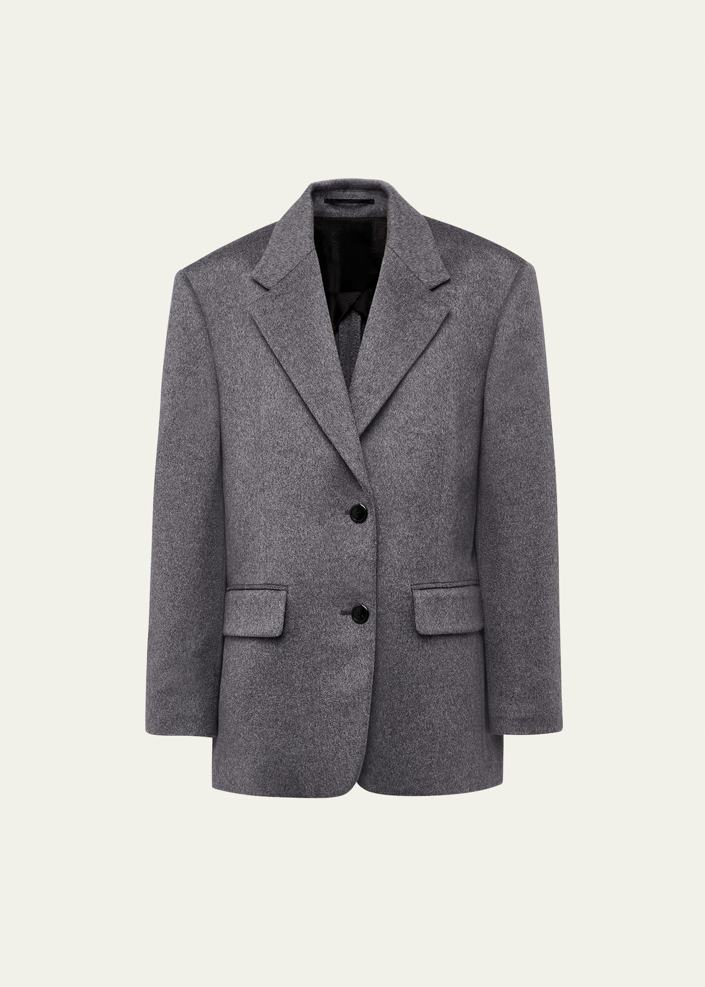 Prada Single-breasted Cashmere Jacket In F0031 Grigio