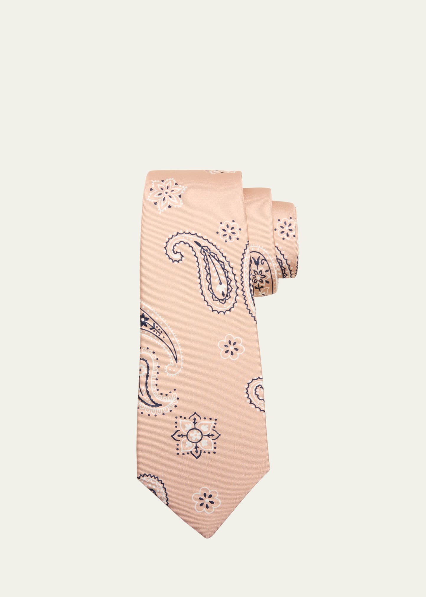 Kiton Men's Silk Paisley-print Tie In Lt Pink