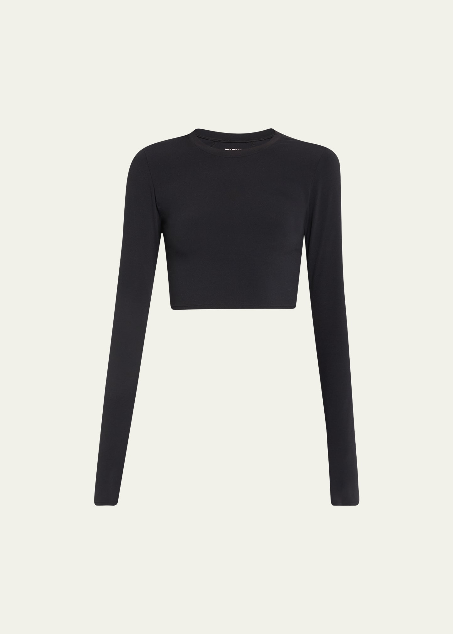 Shop Splits59 Airweight Long-sleeve Crop Top In Black